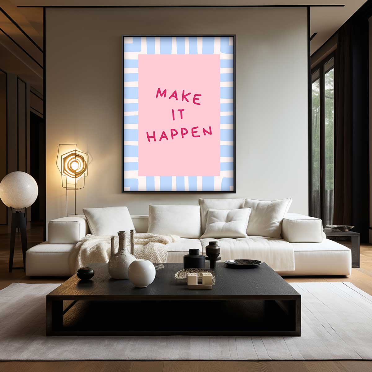 Inspirerende Muurposter Make It Happen Kunstwerk-canvas-dibond-plexiglas-wanddecoratie-WallArtistic