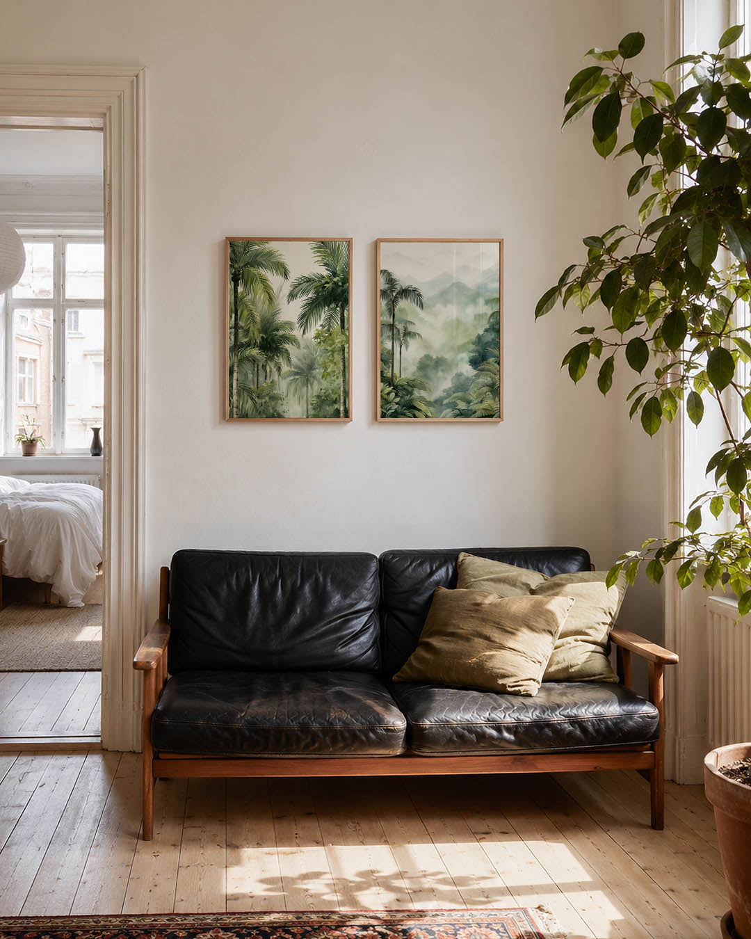 Groene palmen Posterset