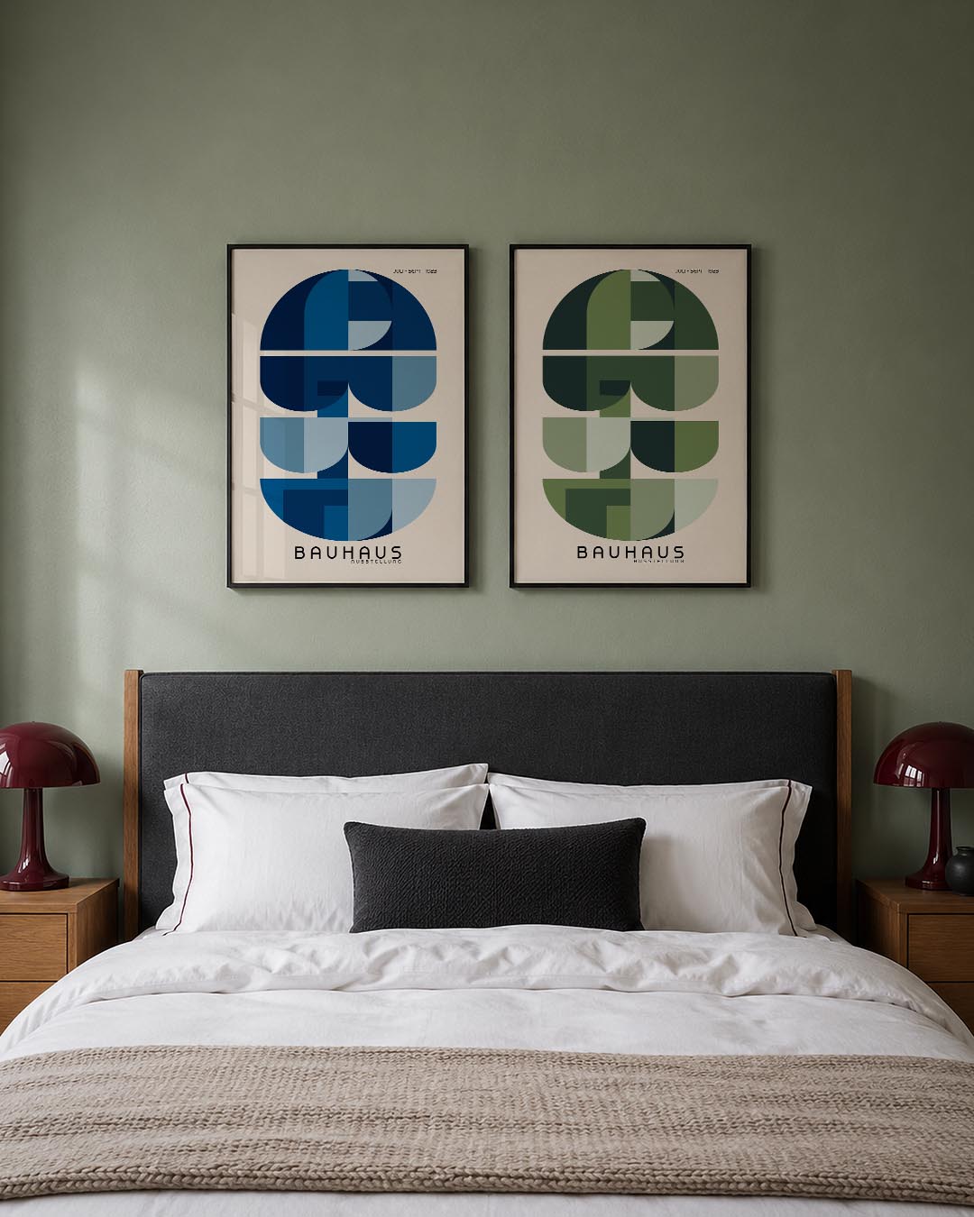 Blauwe vormenritme Posterset