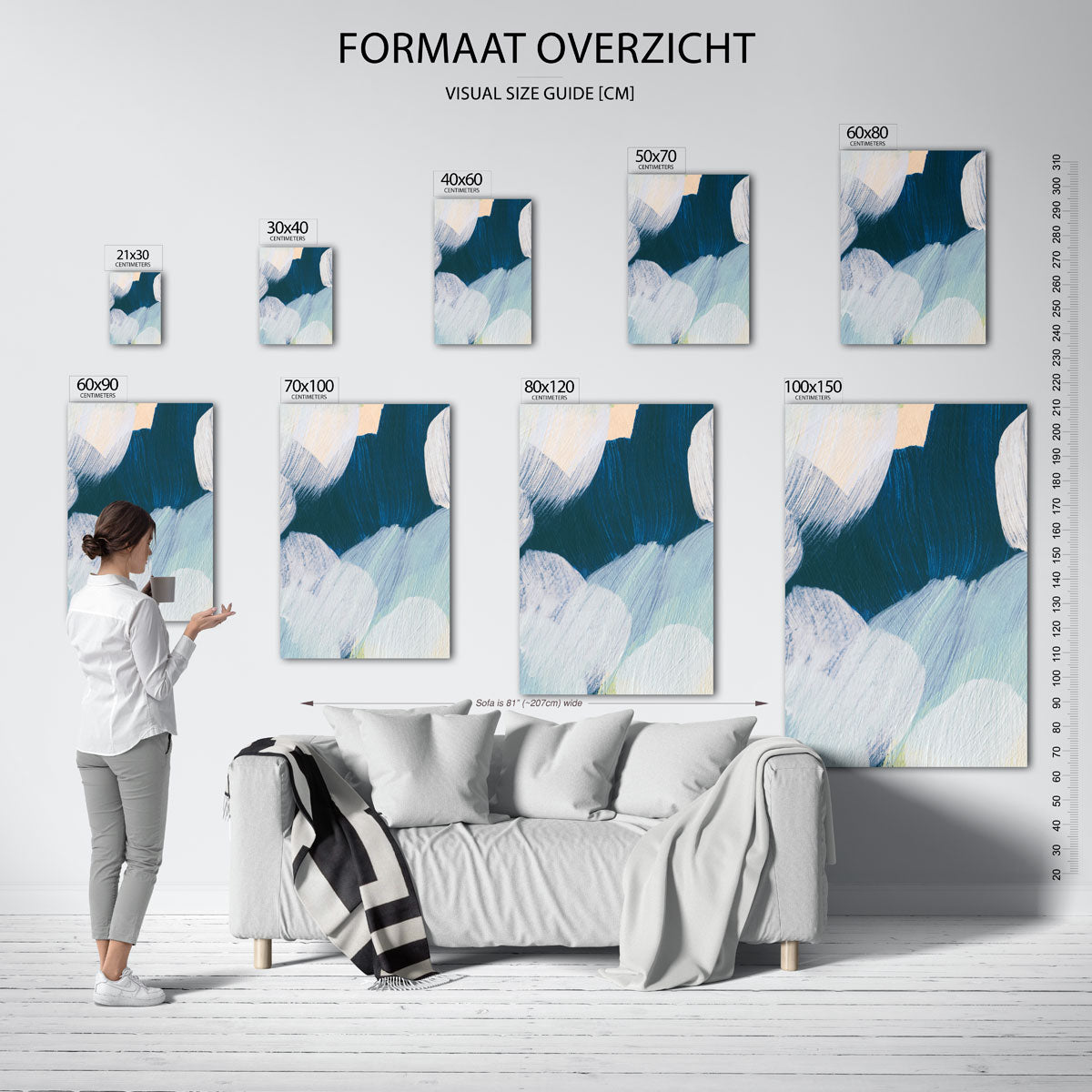 Abstracte penseelstreken Poster