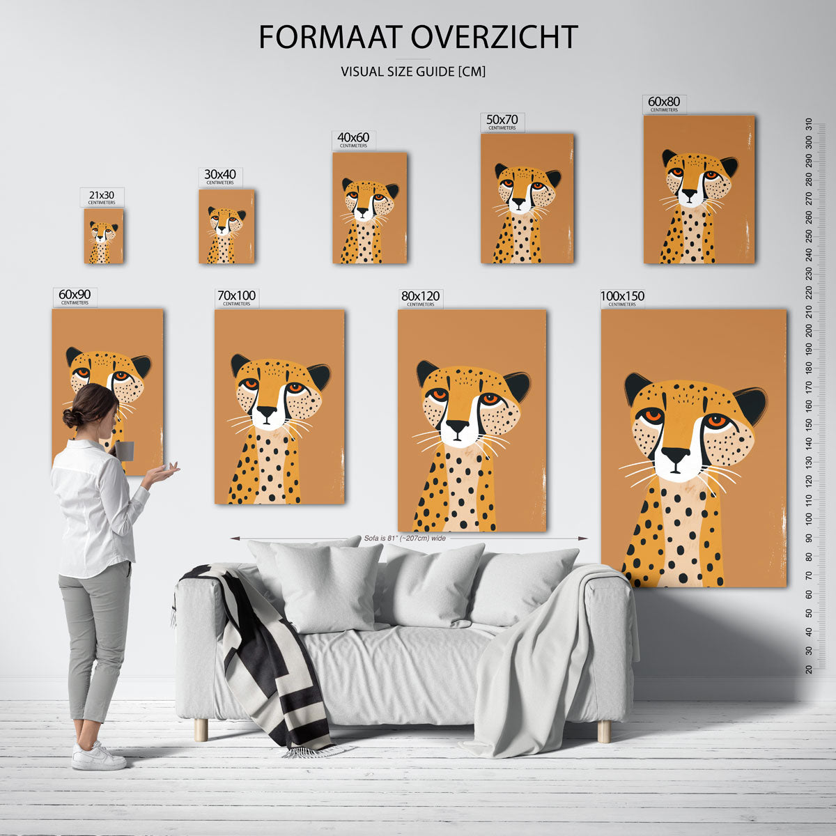 Luipaard met oranje ogen Poster