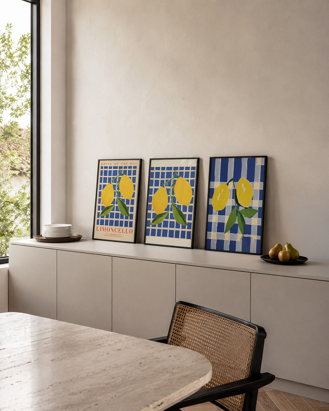 Citroen en ruitjes Posterset