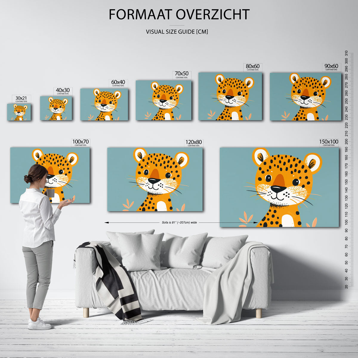Schattige luipaard Poster