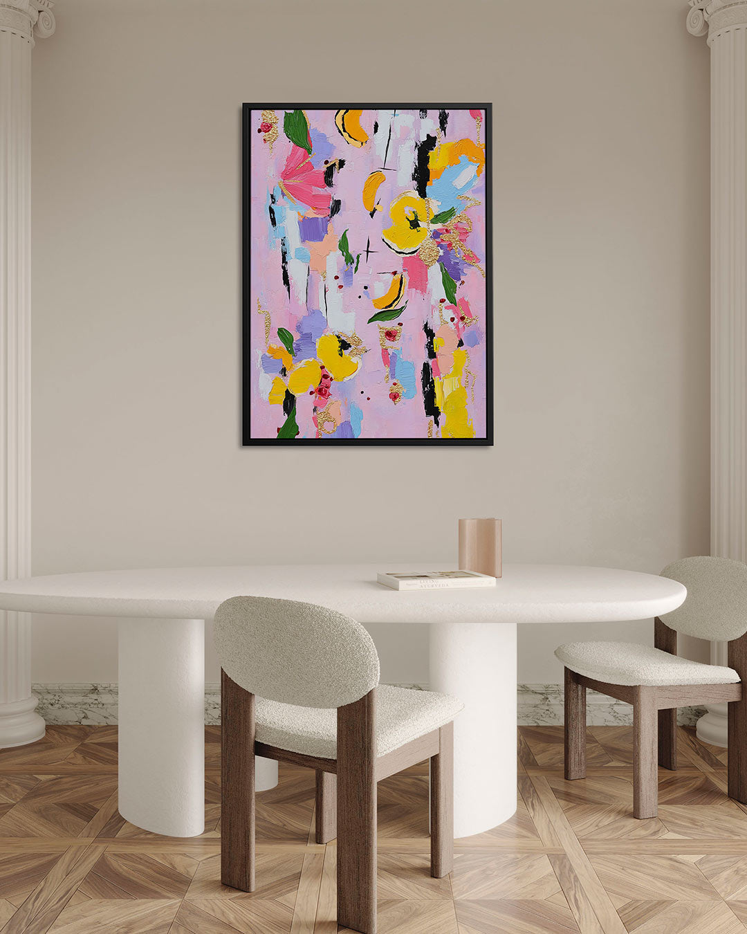 Kleurrijke bloemenvormen Kunstwerk