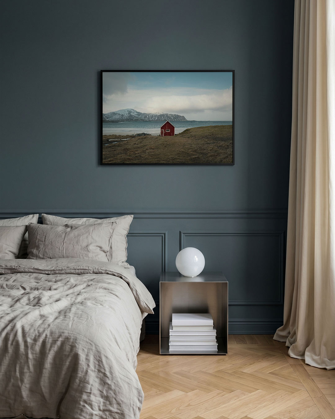 Rood huisje landschap Poster