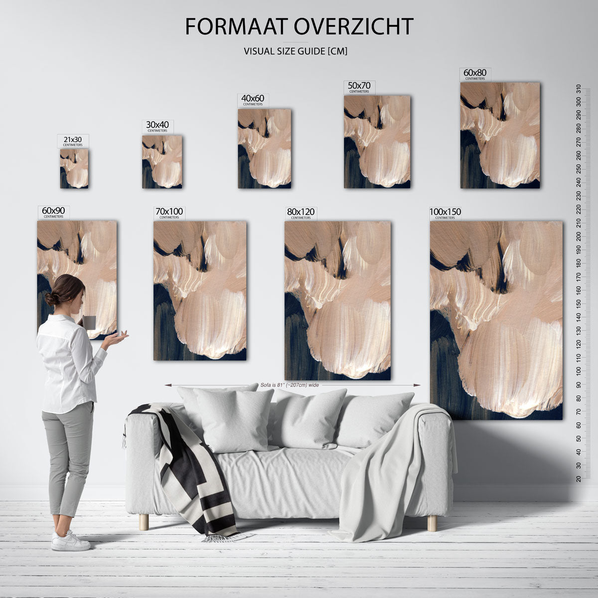 Abstracte penseelstreken Poster