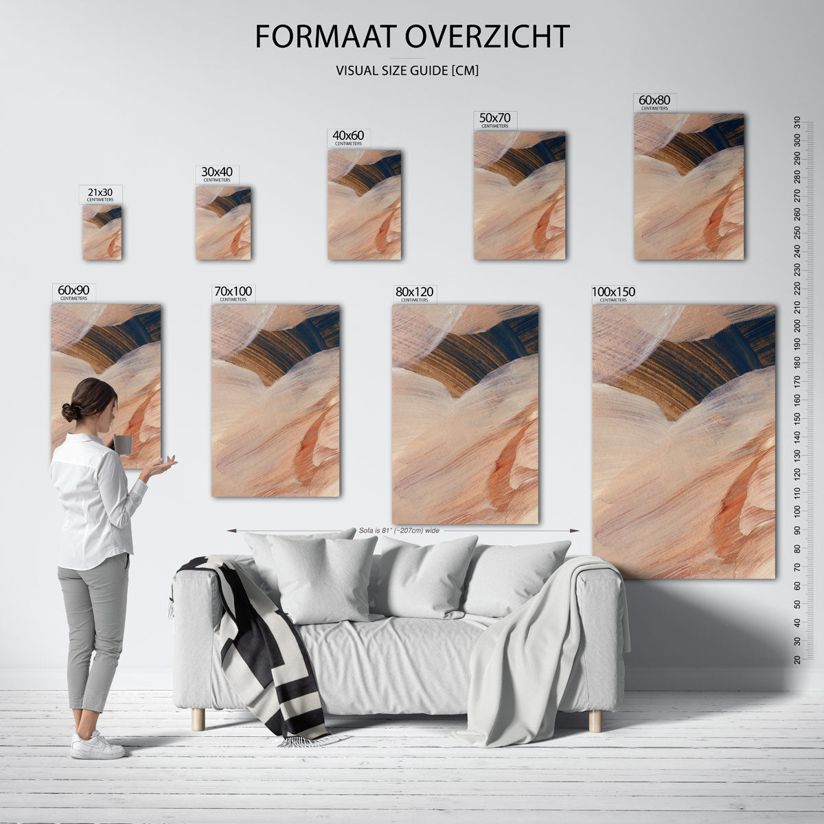 Abstracte penseelstreken Poster