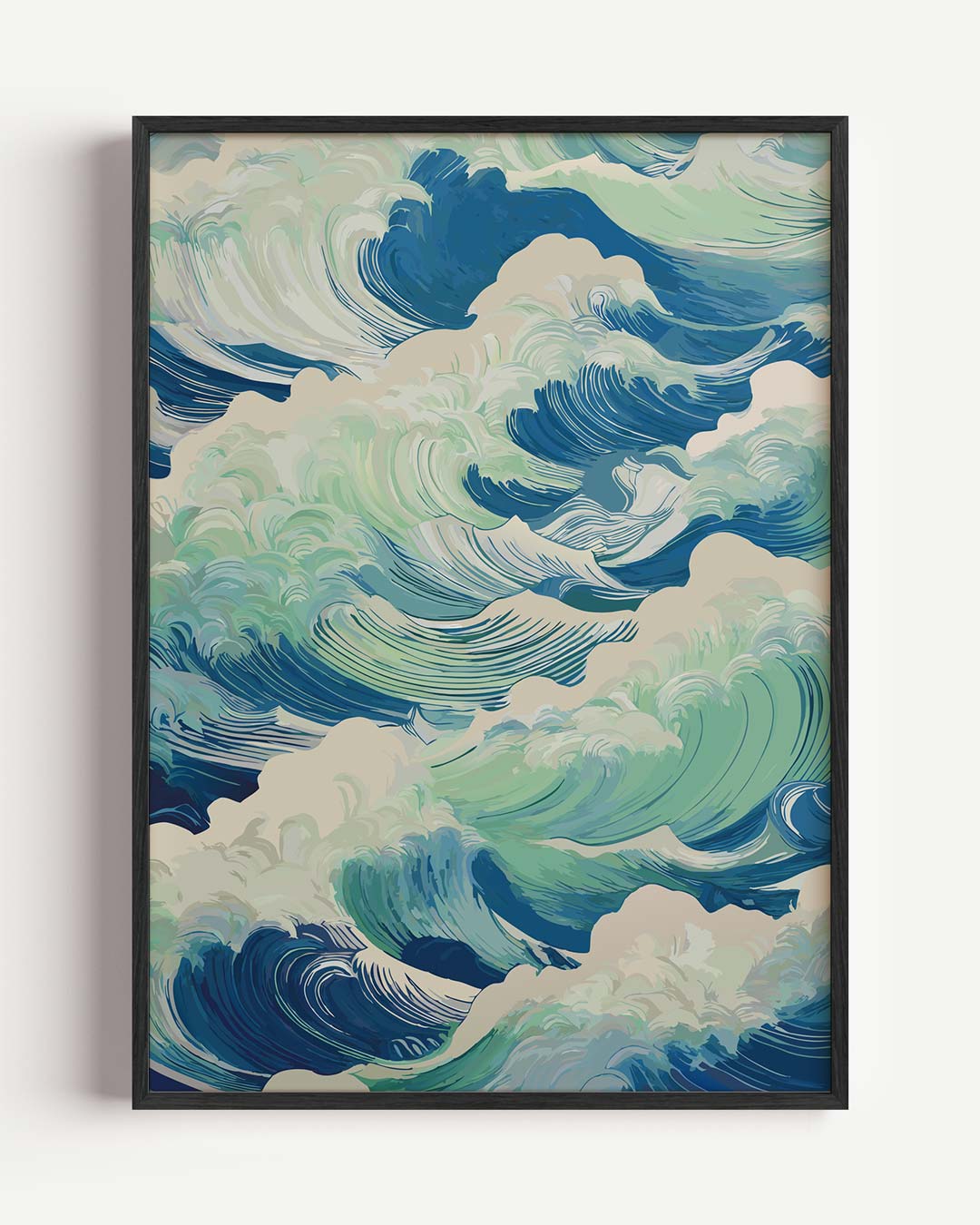 Golven van Serene Blauwheid Poster-WallArtistic