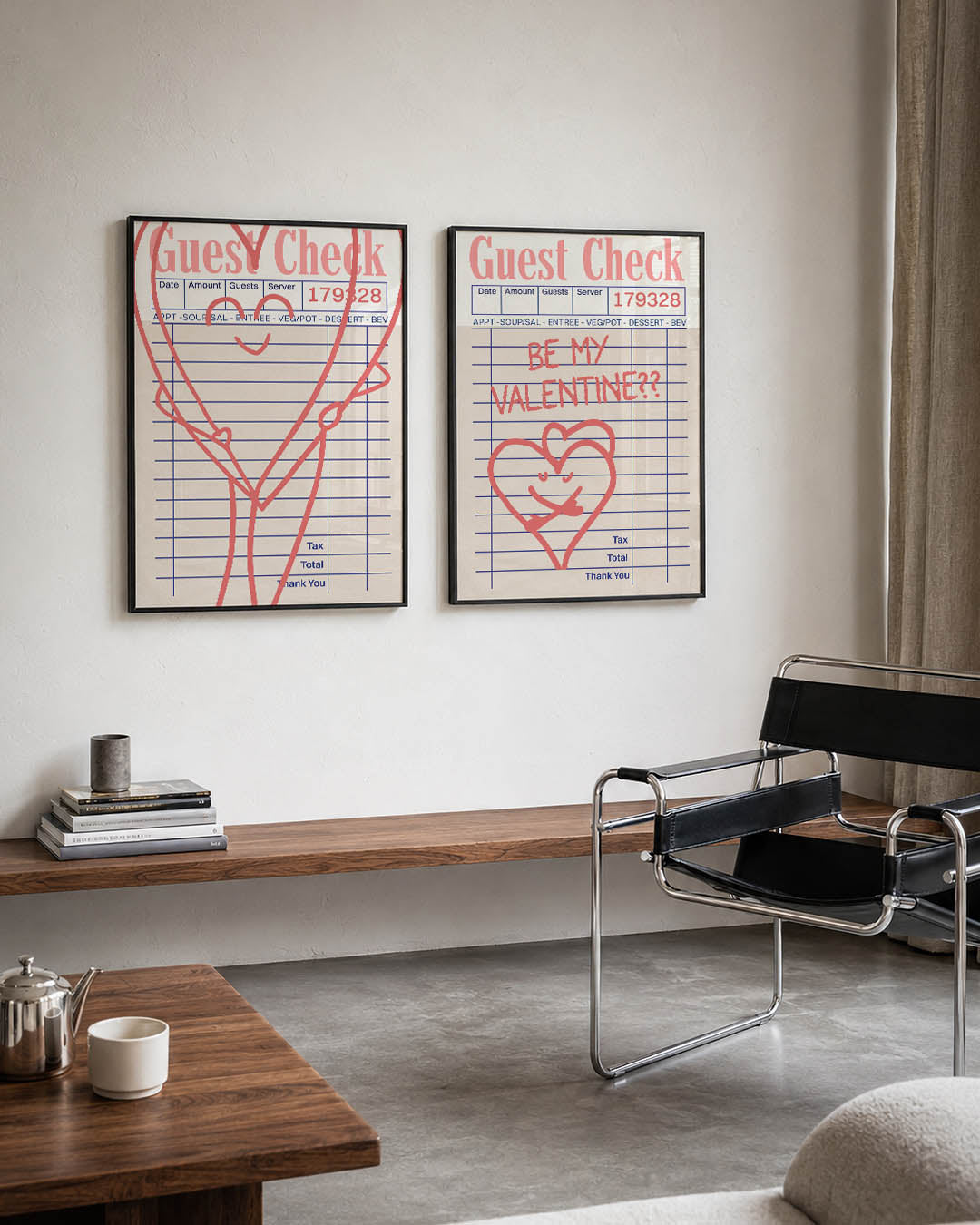 Hartvorm en lijnen Posterset