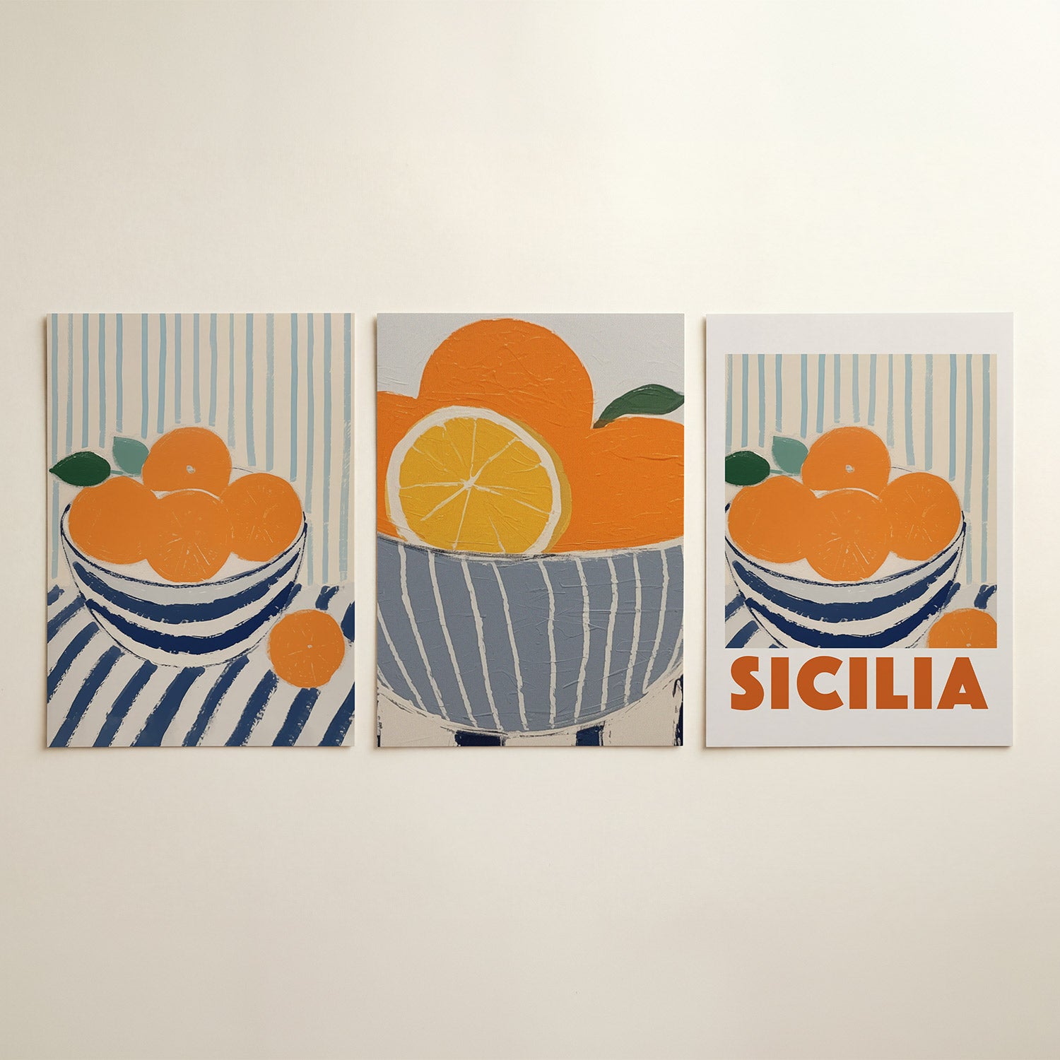 Fruit en strepen Posterset