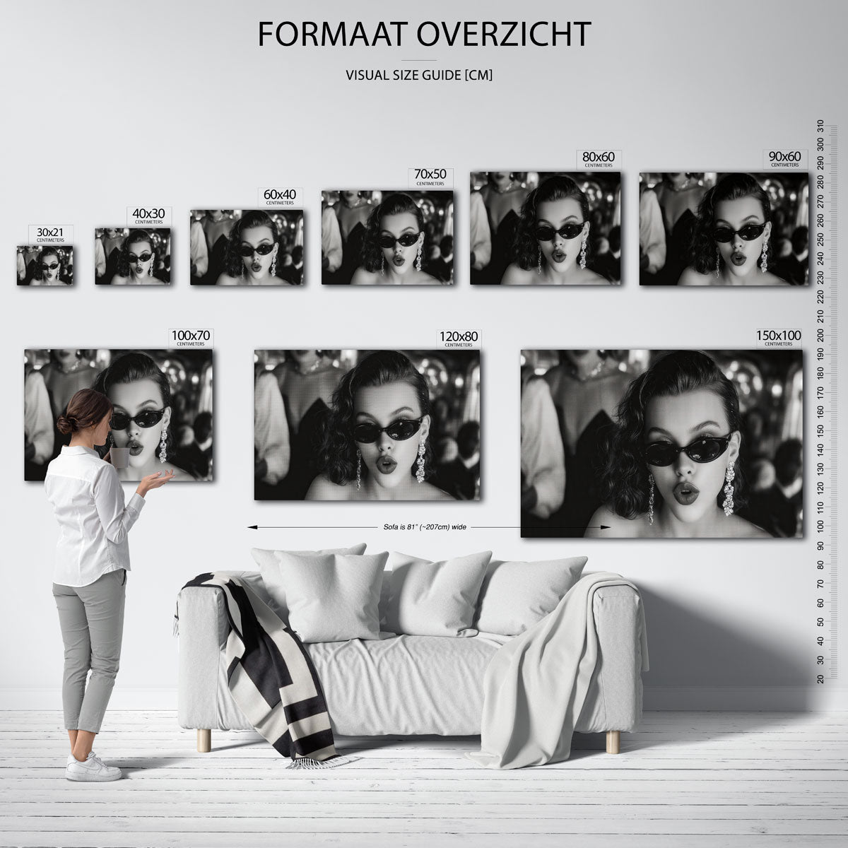 Vrouw met zonnebril Poster