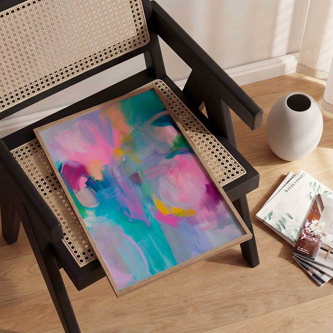 Abstracte kleurenexplosie Poster