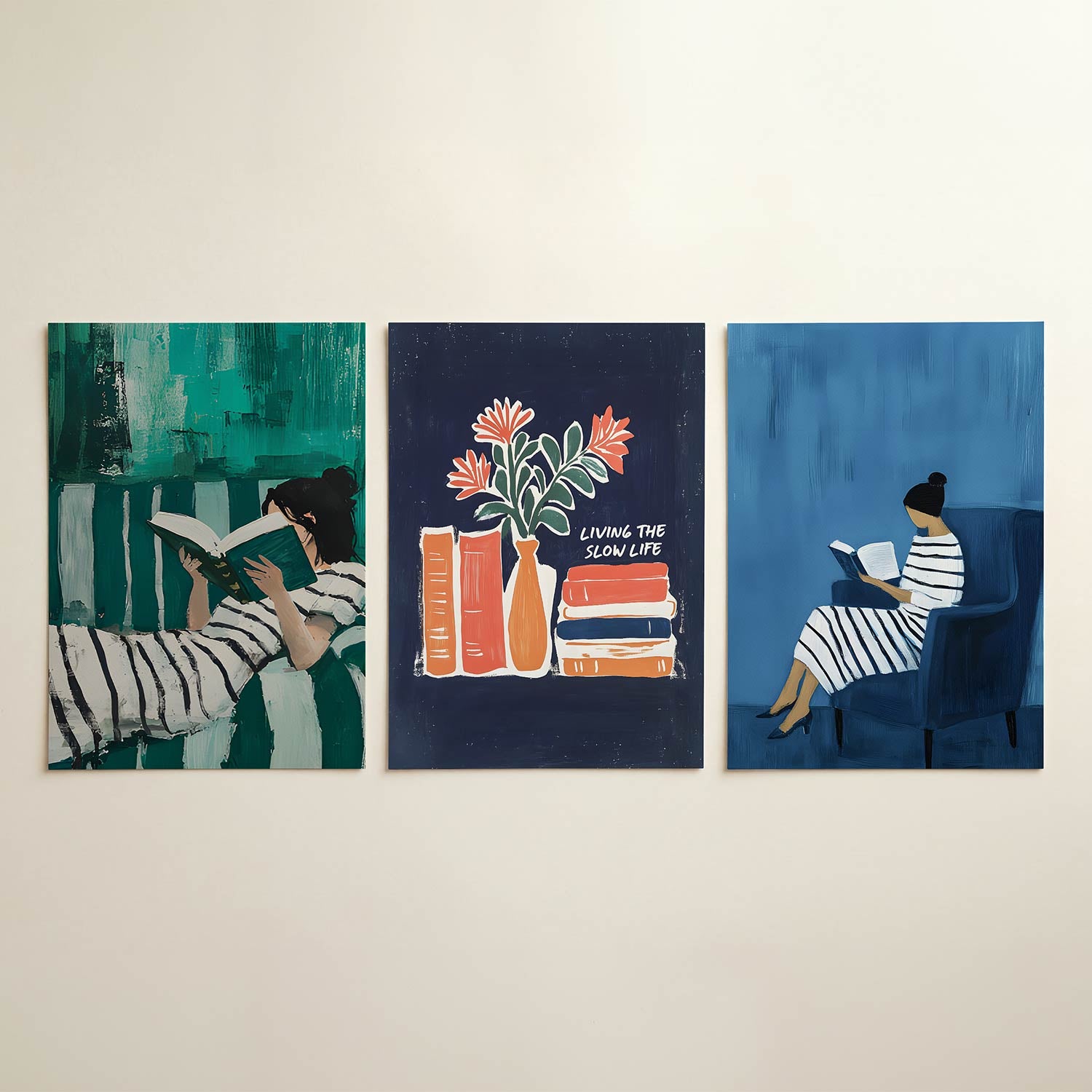 Lezende vrouw Posterset