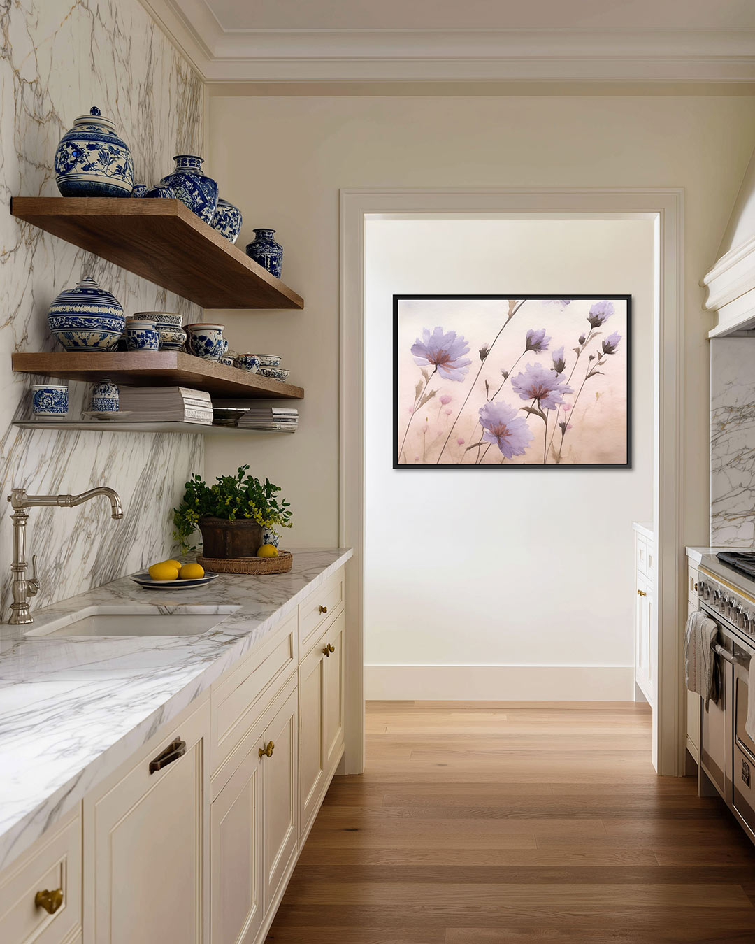 Bloemen in pasteltinten Kunstwerk
