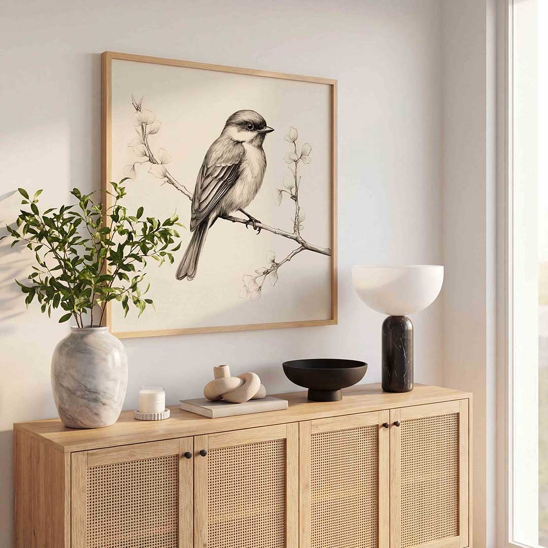 Vogel op tak Poster