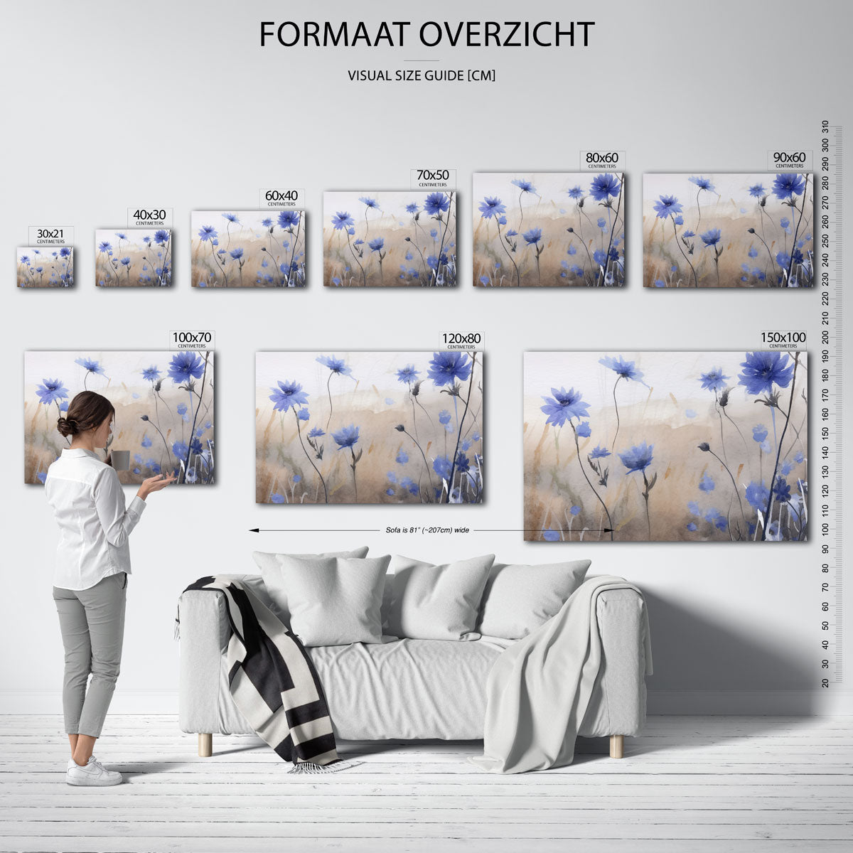 Blauwe bloemen Poster