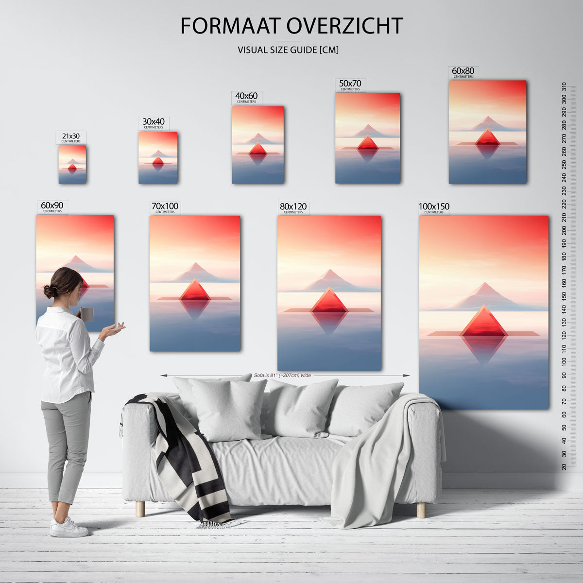 Piramide en berg Poster