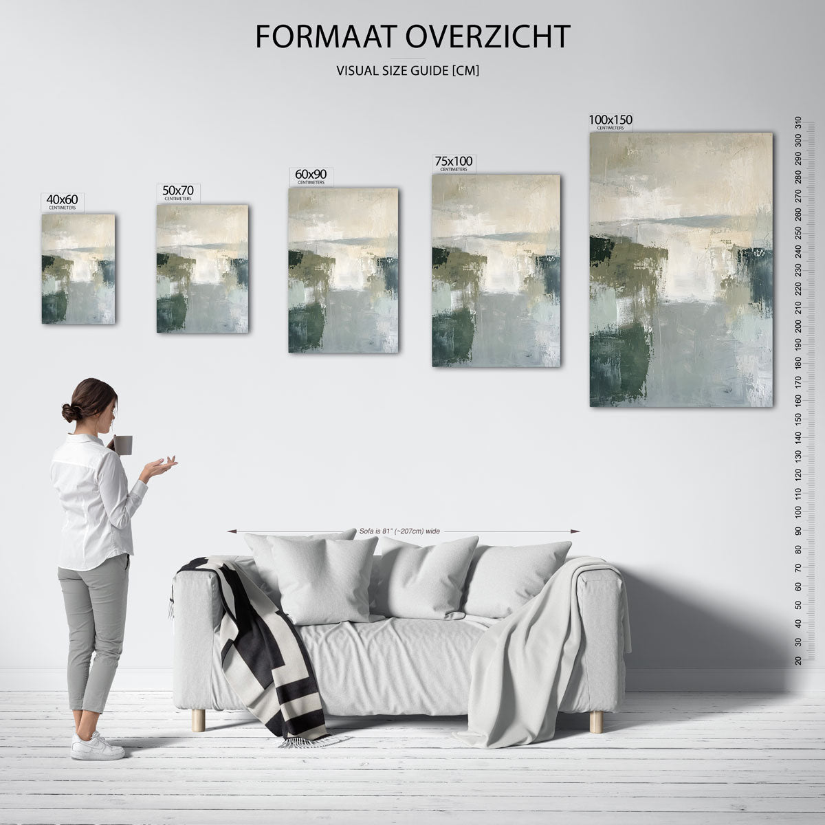 Rustige kleurencompositie Kunstwerk