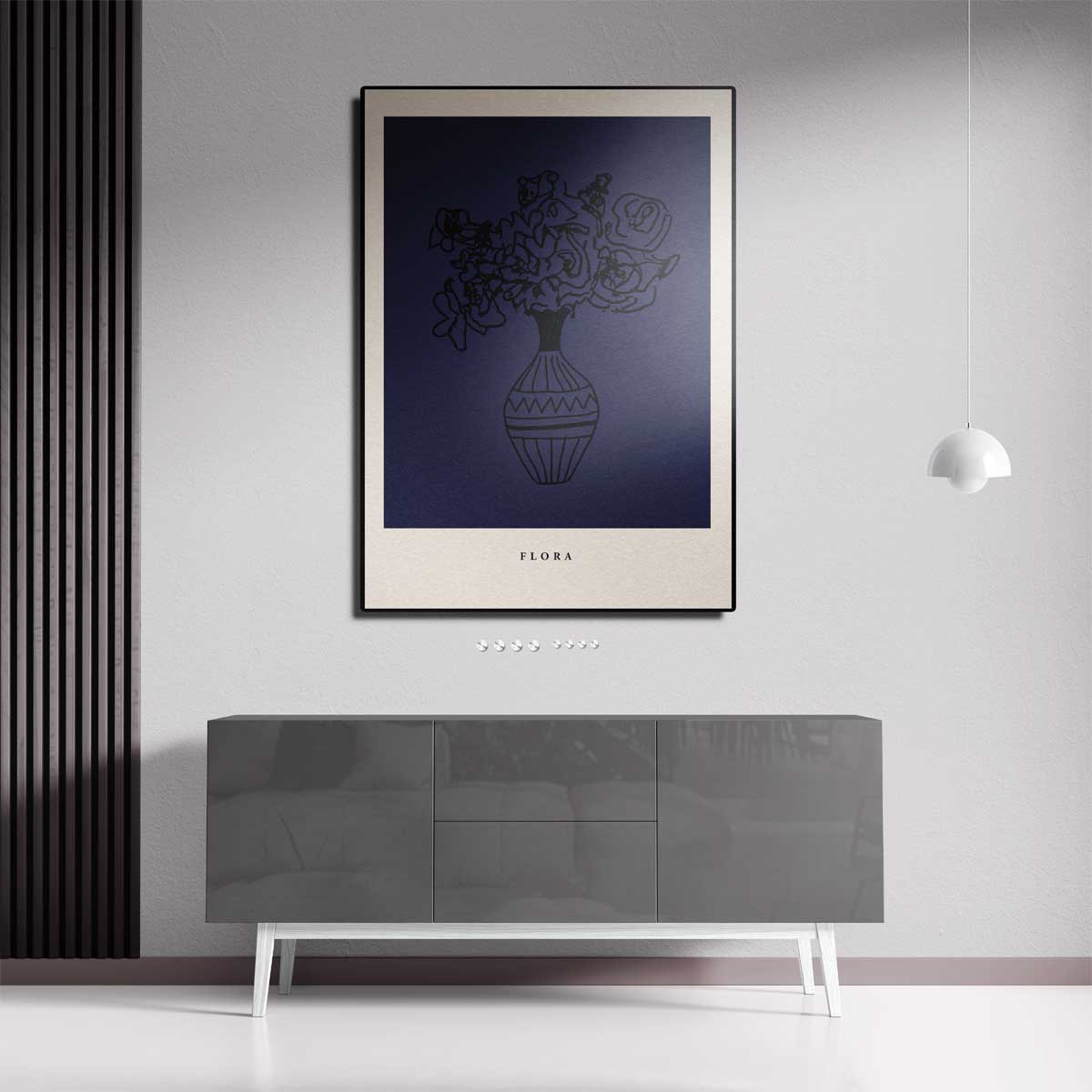 Abstracte Bloemenvaas Kunstposter