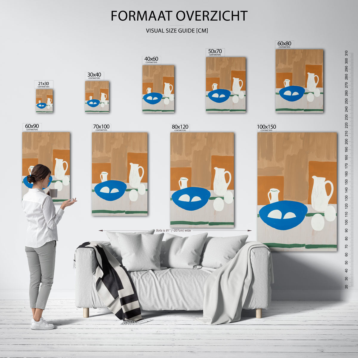Stilleven met kannen en schaal Poster