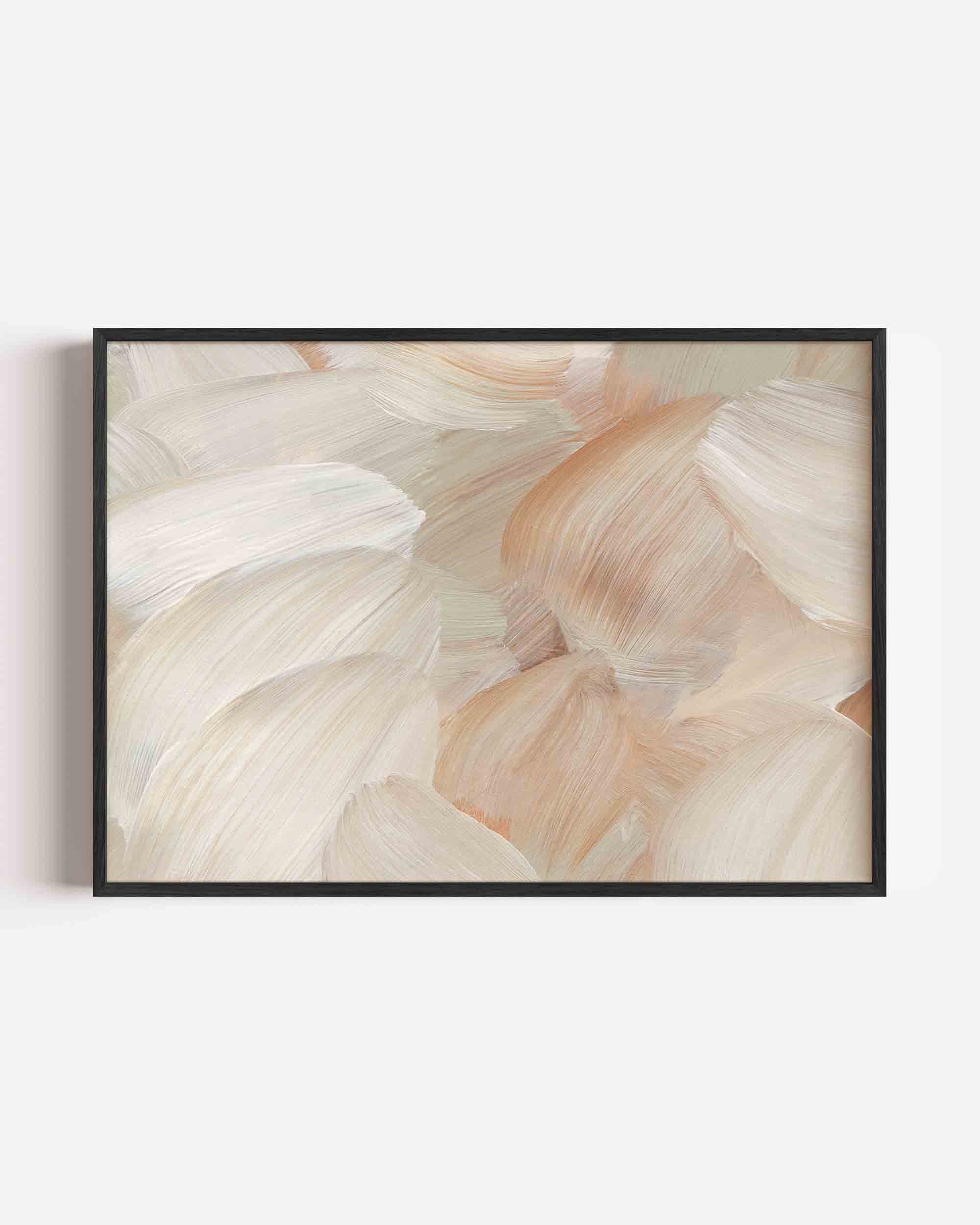 Beige penseelstreken Poster