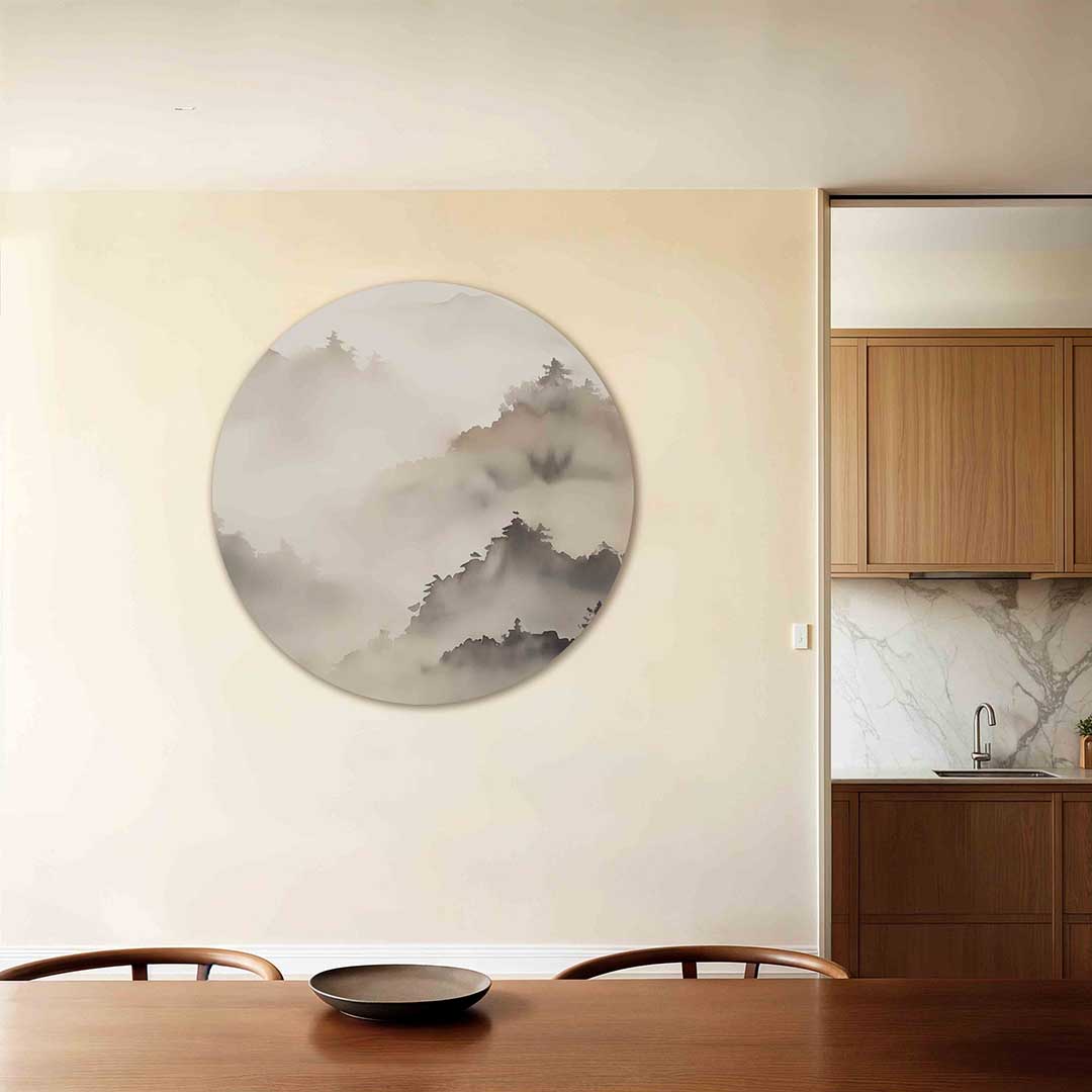 Mistige bergen Muurcirkel