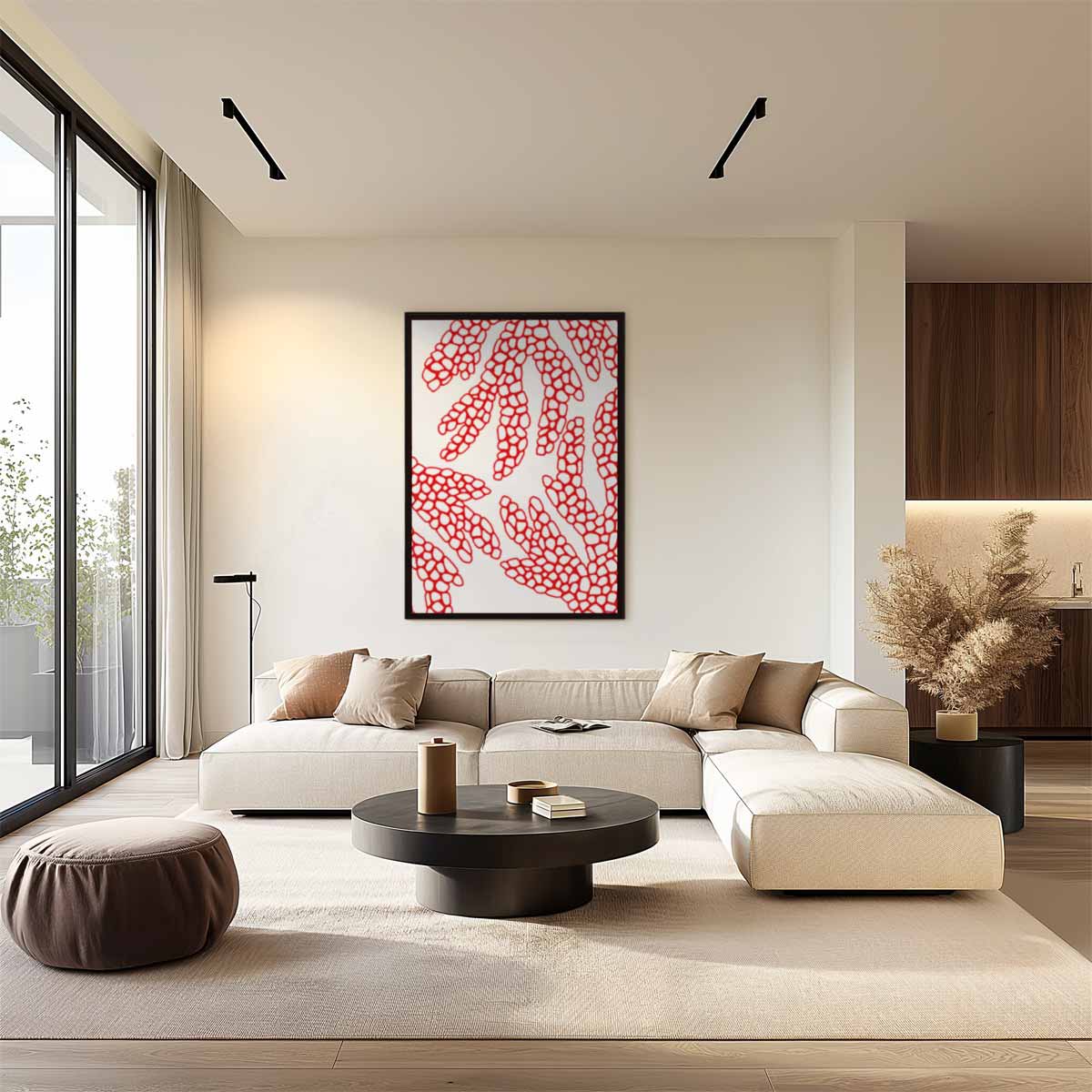 Bloemige Koraalvormen Kunstwerk-canvas-dibond-plexiglas-wanddecoratie-WallArtistic