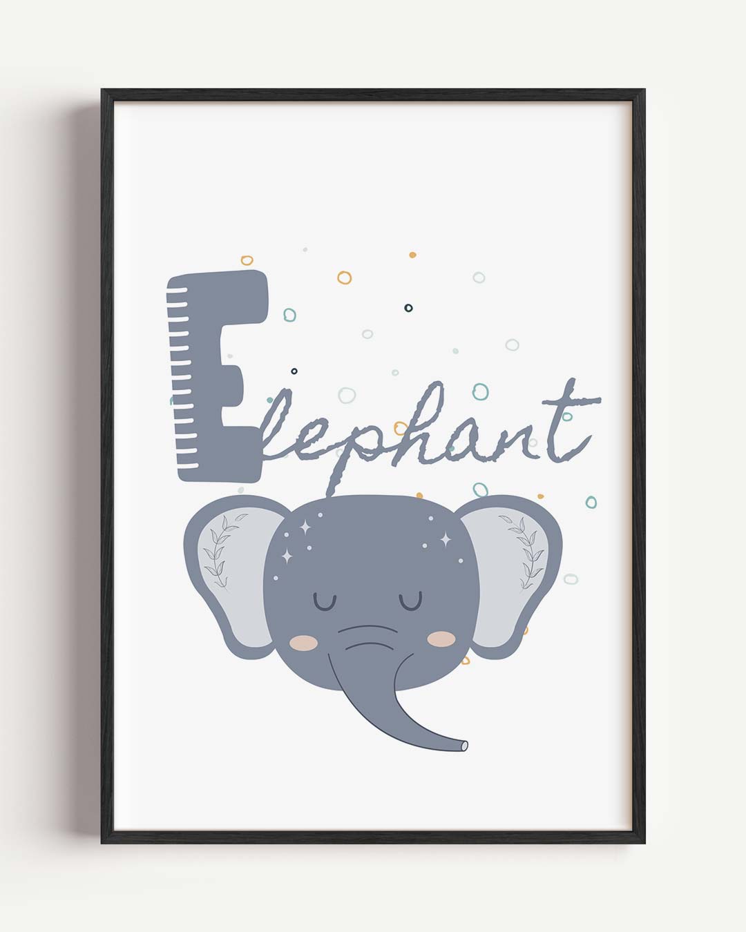 Dromerige Olifant Kinderkamer Poster-WallArtistic
