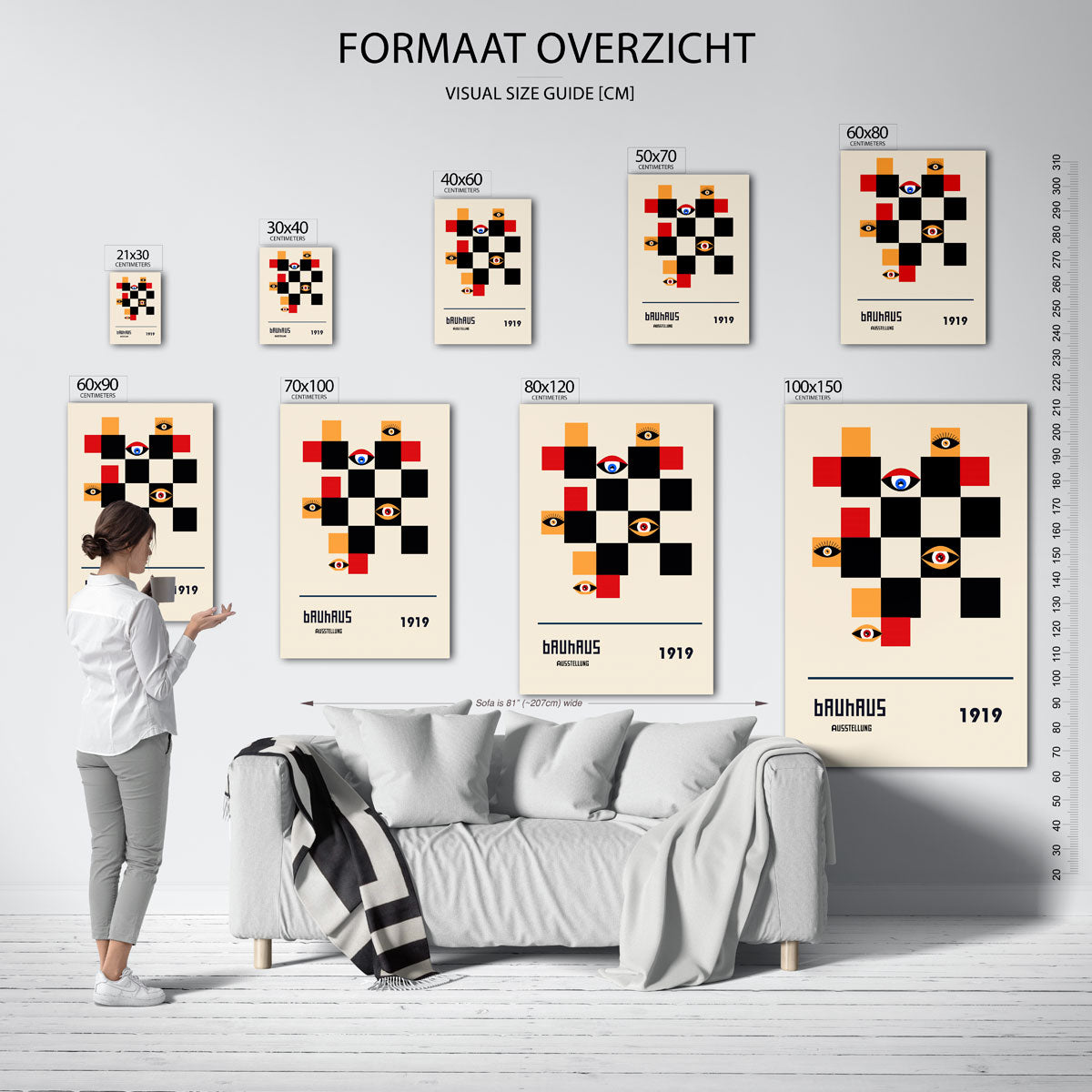 Vormen en ogen Poster