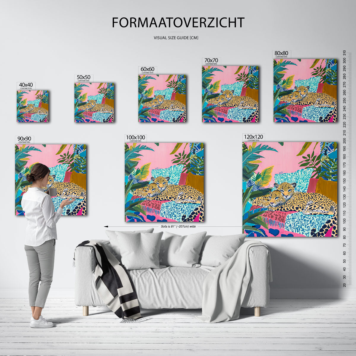 Luipaarden en bladeren Poster