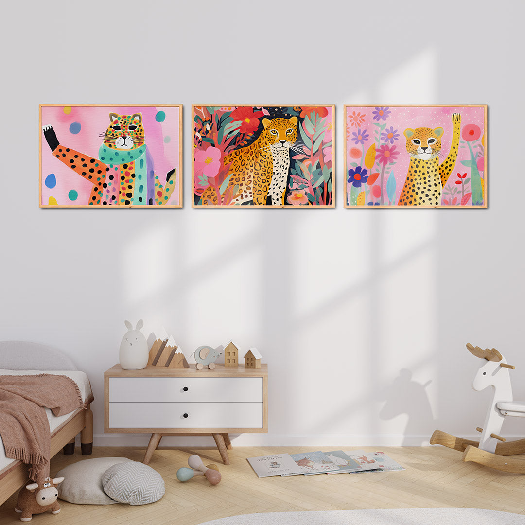 Vrolijke kleurenkat Posterset