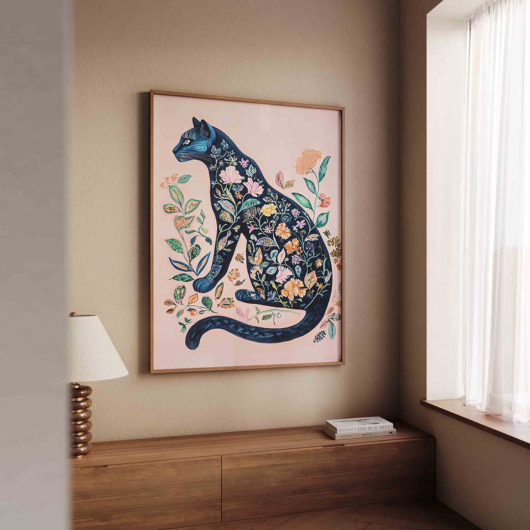 Bloemenkat Poster