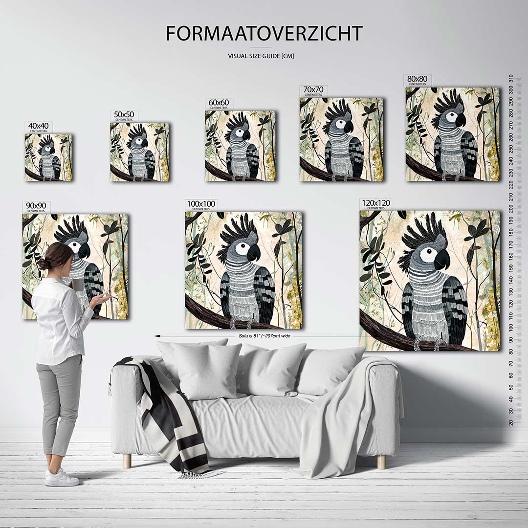 Vogelsilhouet in bos Kunstwerk