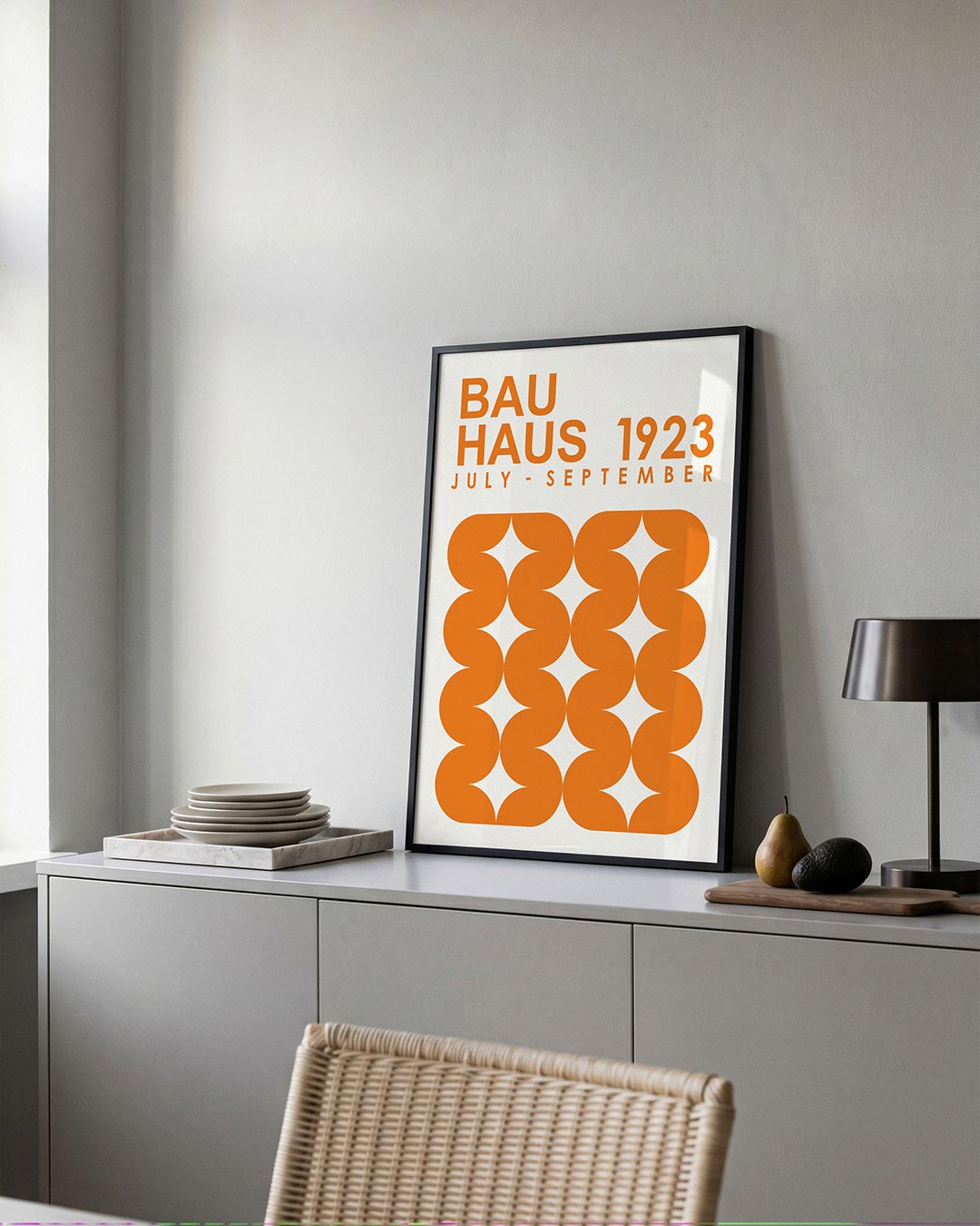 Oranje vormritme Poster