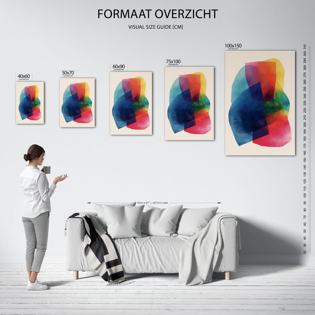 Kleurrijke vormen Kunstwerk