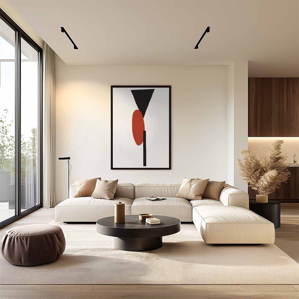 Modern Geometrisch Contrast Kunstwerk-canvas-dibond-plexiglas-wanddecoratie-WallArtistic