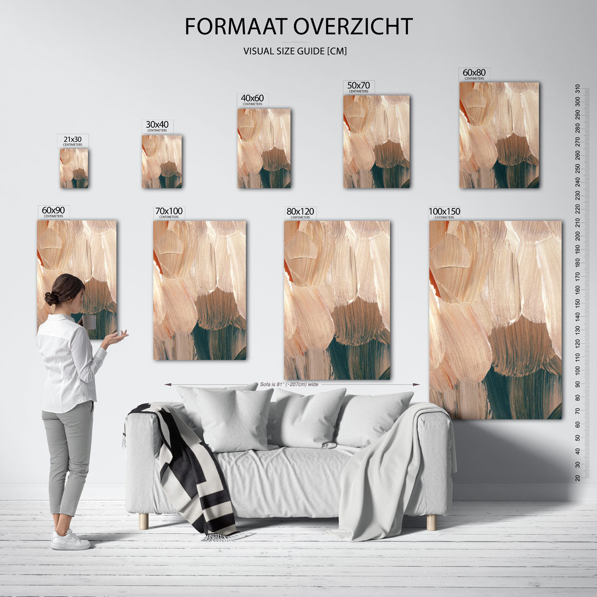 Abstracte penseelstreken Poster
