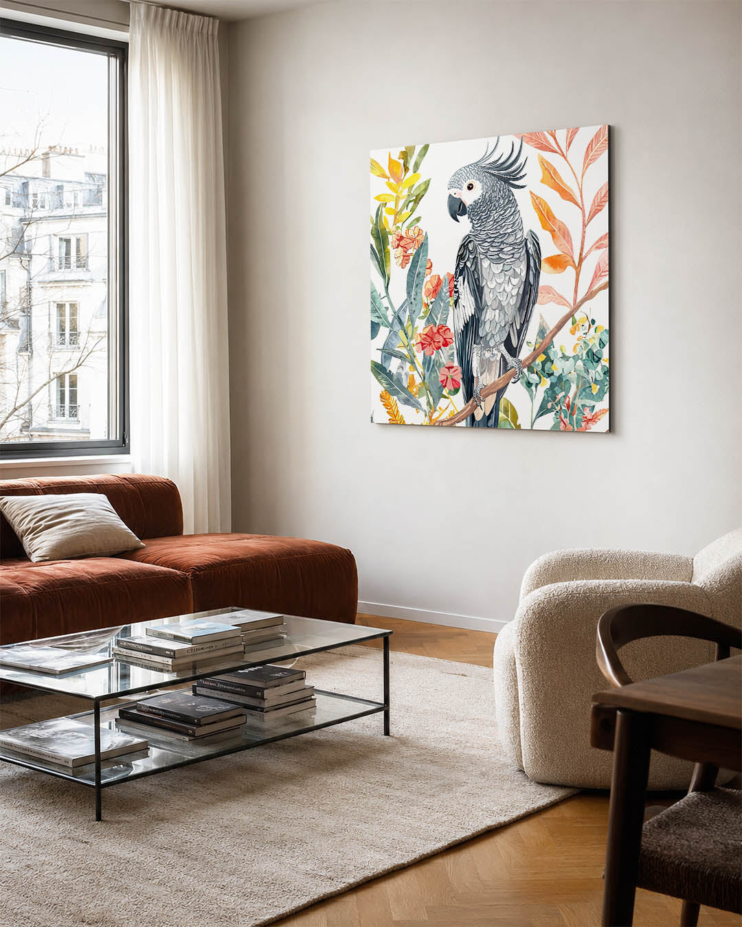 Vrolijke papegaai Kunstwerk