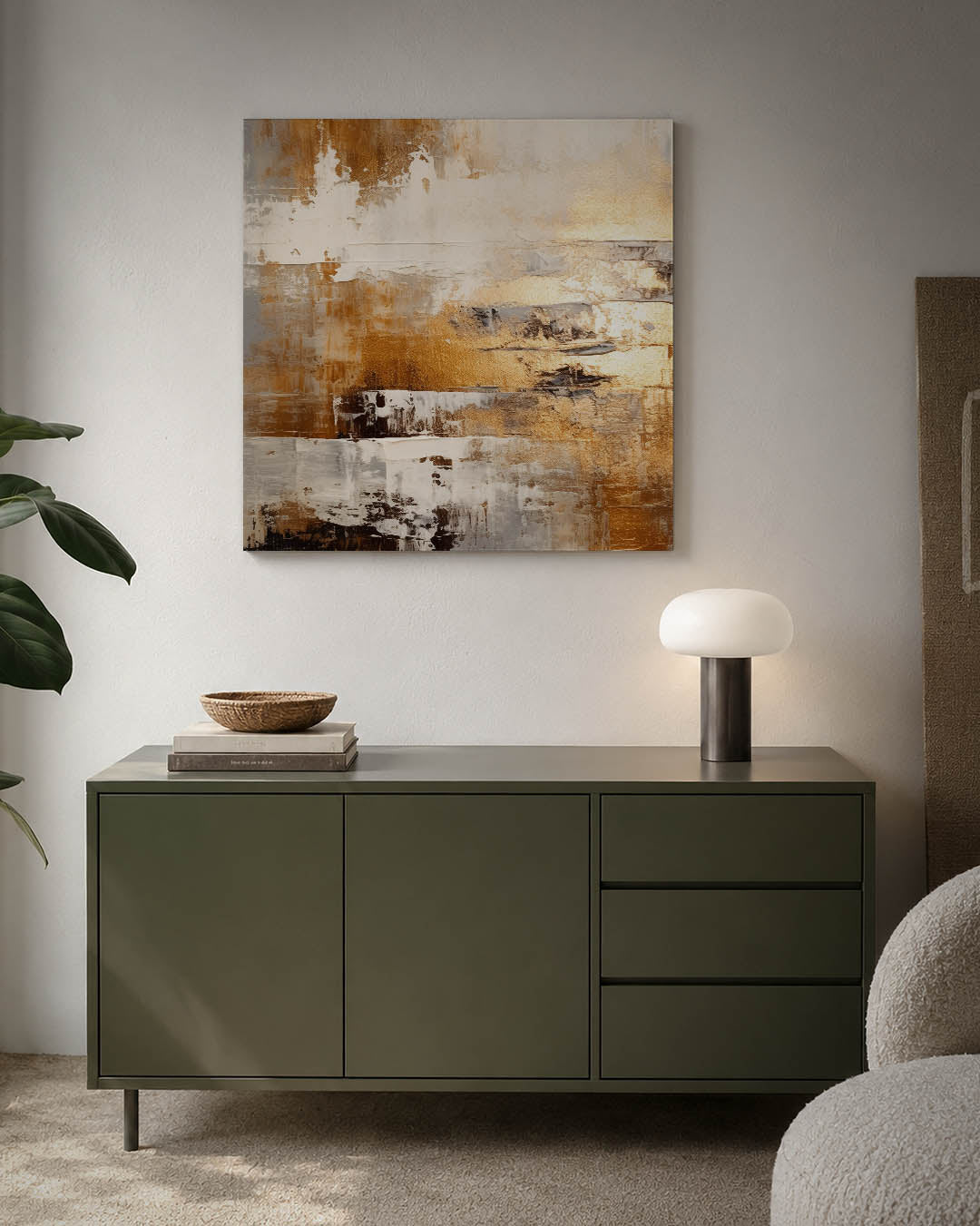 Gelaagde kleurencompositie Kunstwerk