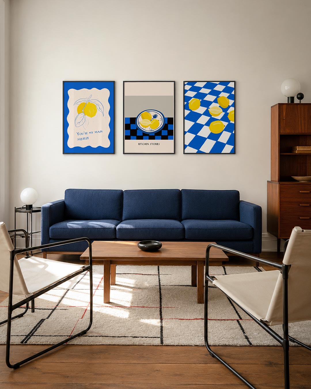 Citroen en blauw Posterset