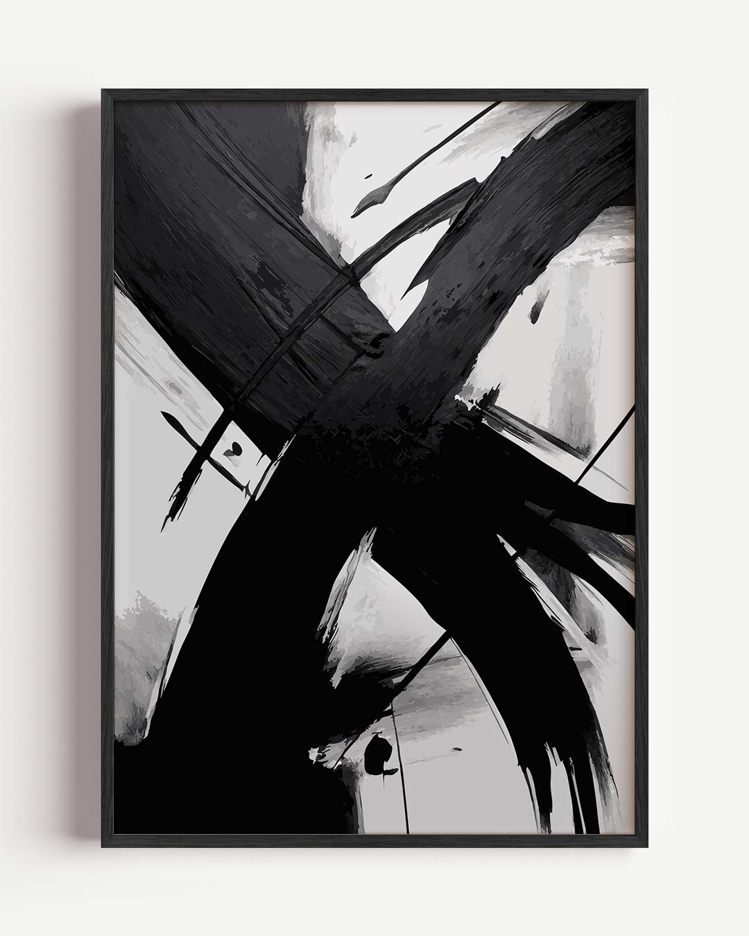 Abstracte Kunst Zwart-Wit Poster-WallArtistic