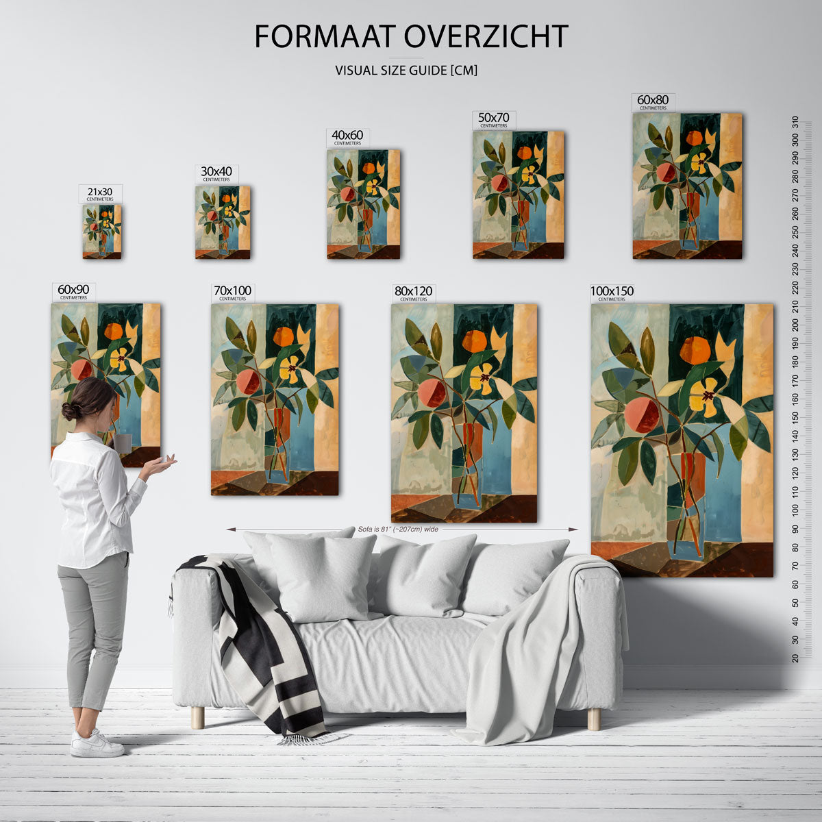 Abstracte bladeren en bloemen Poster