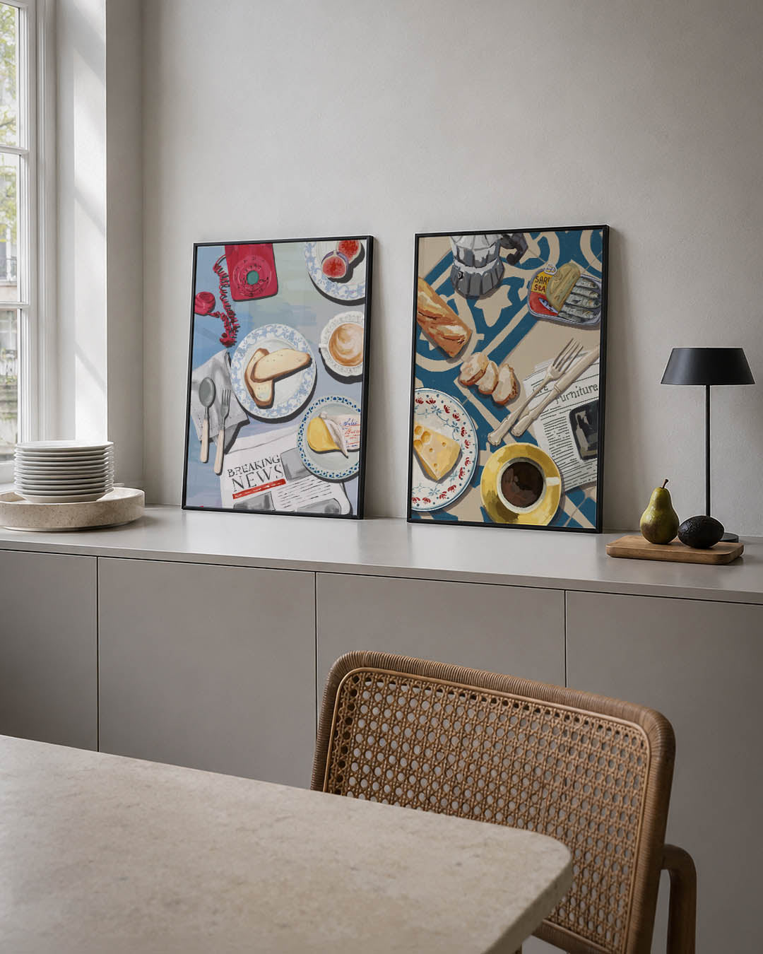 Ontbijt en nieuws Posterset