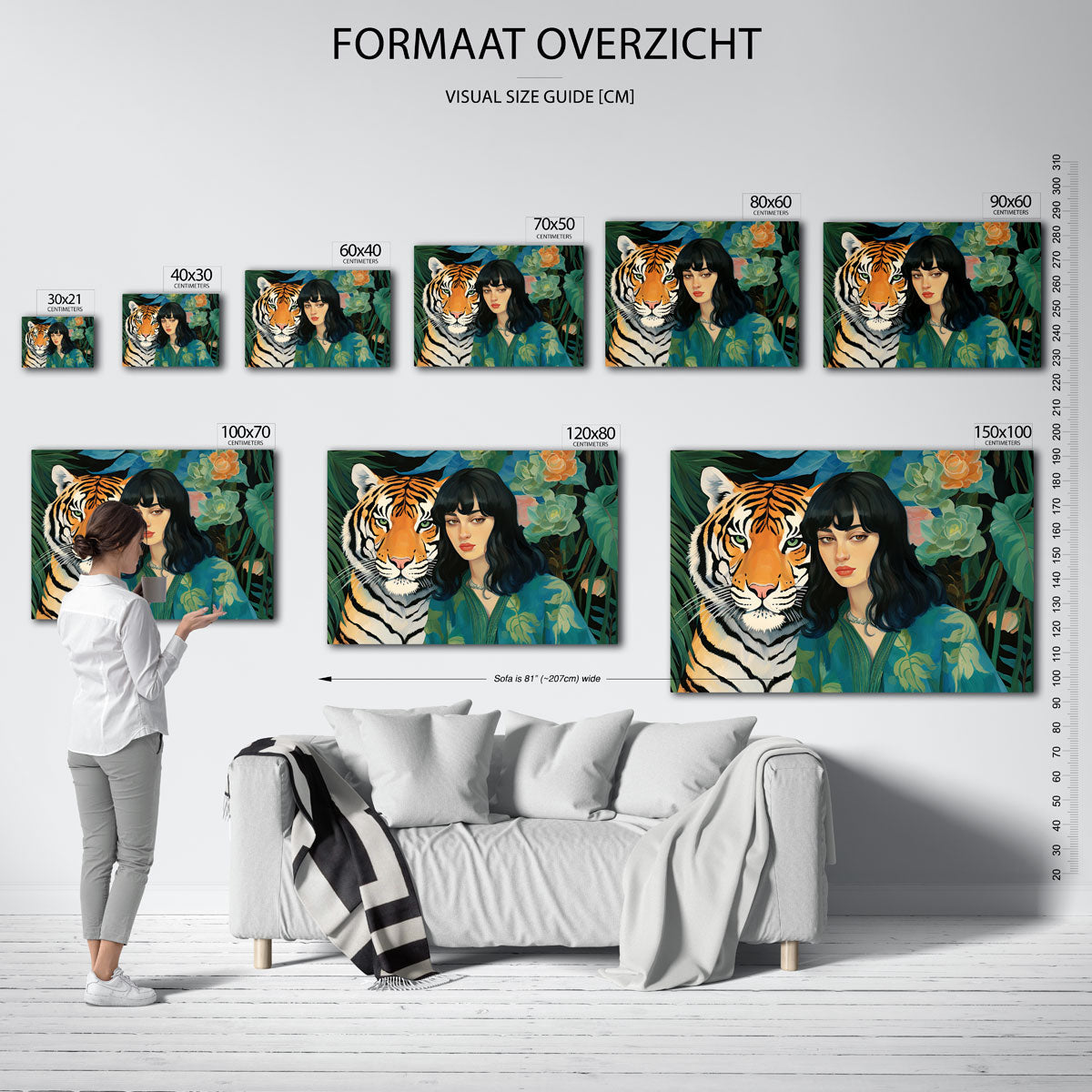 Tijger en vrouw Poster