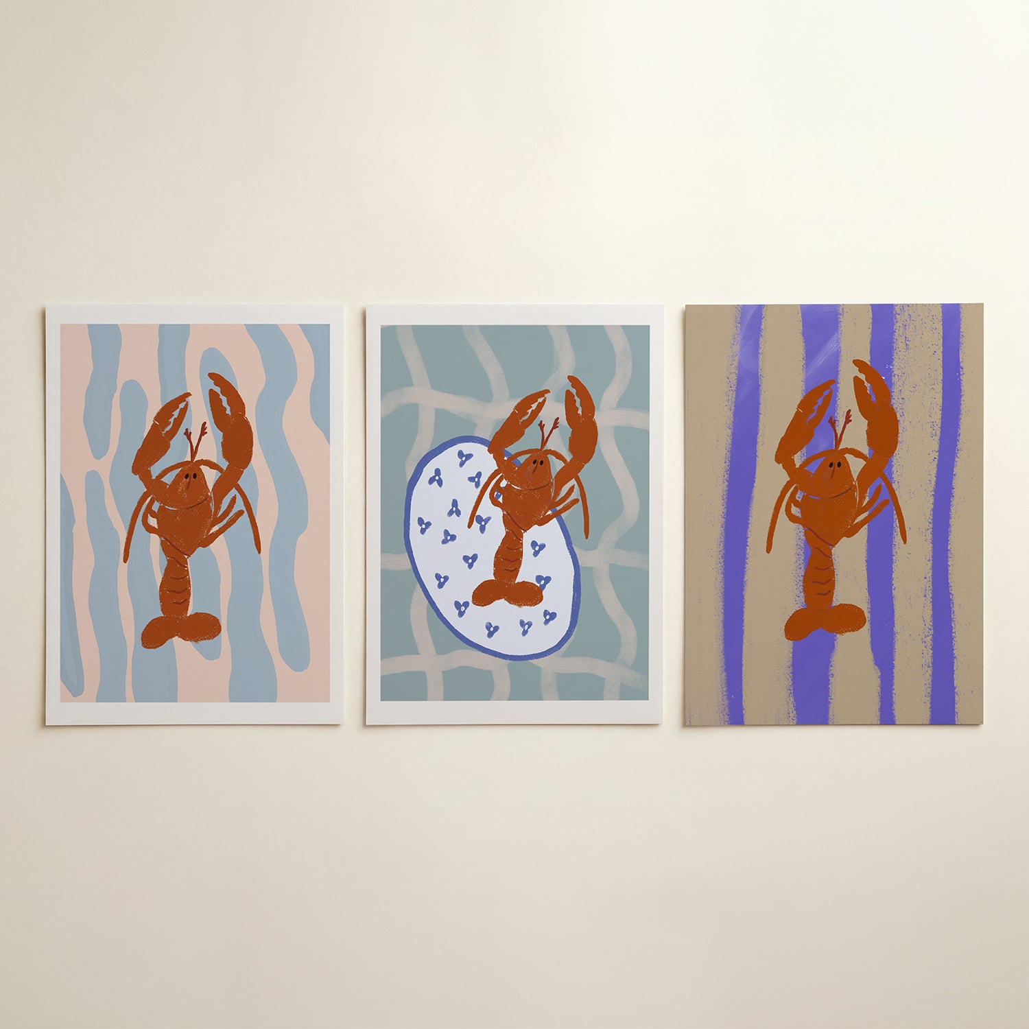 Kleurrijke kreeft Posterset