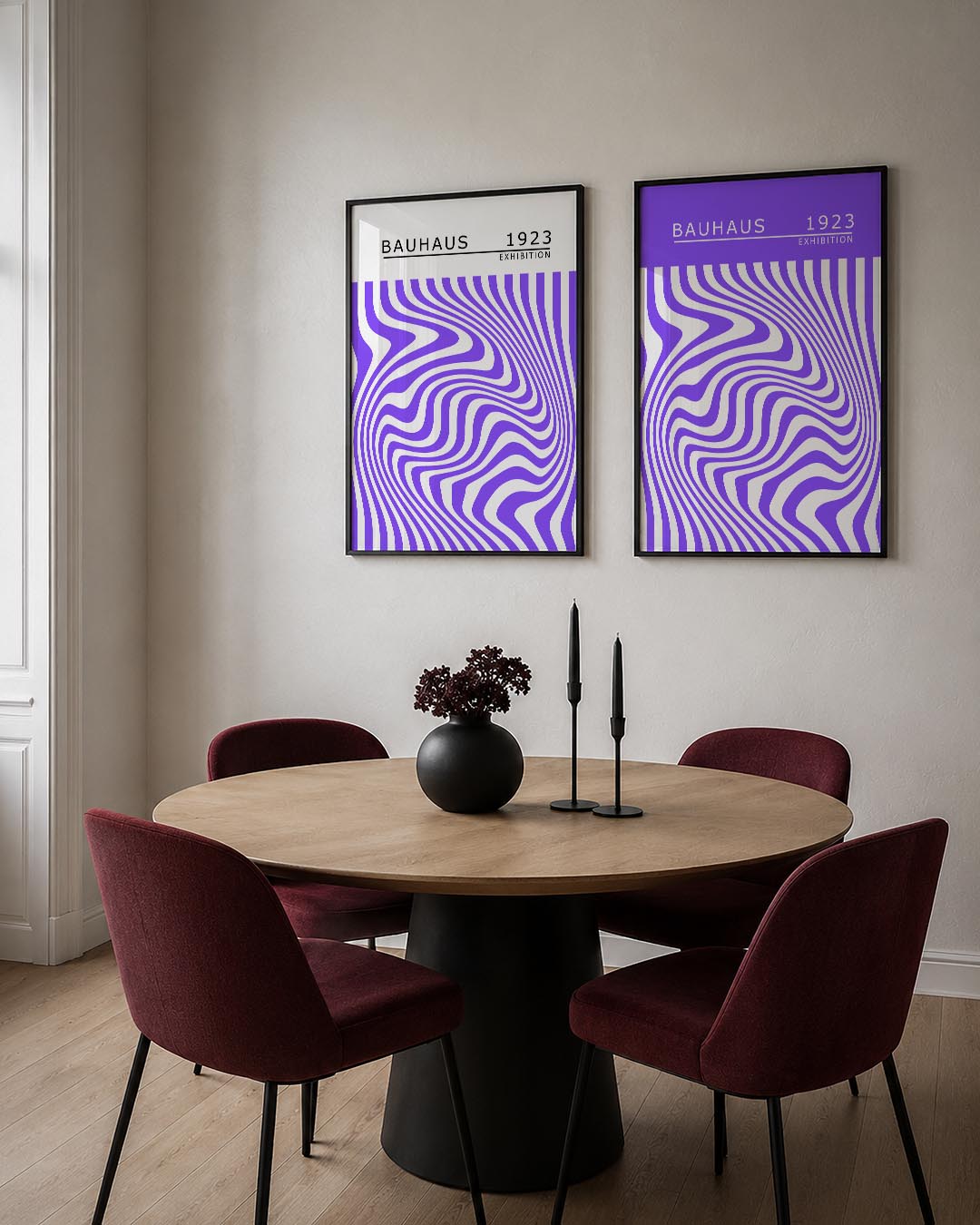Golvend lijnenpatroon Posterset