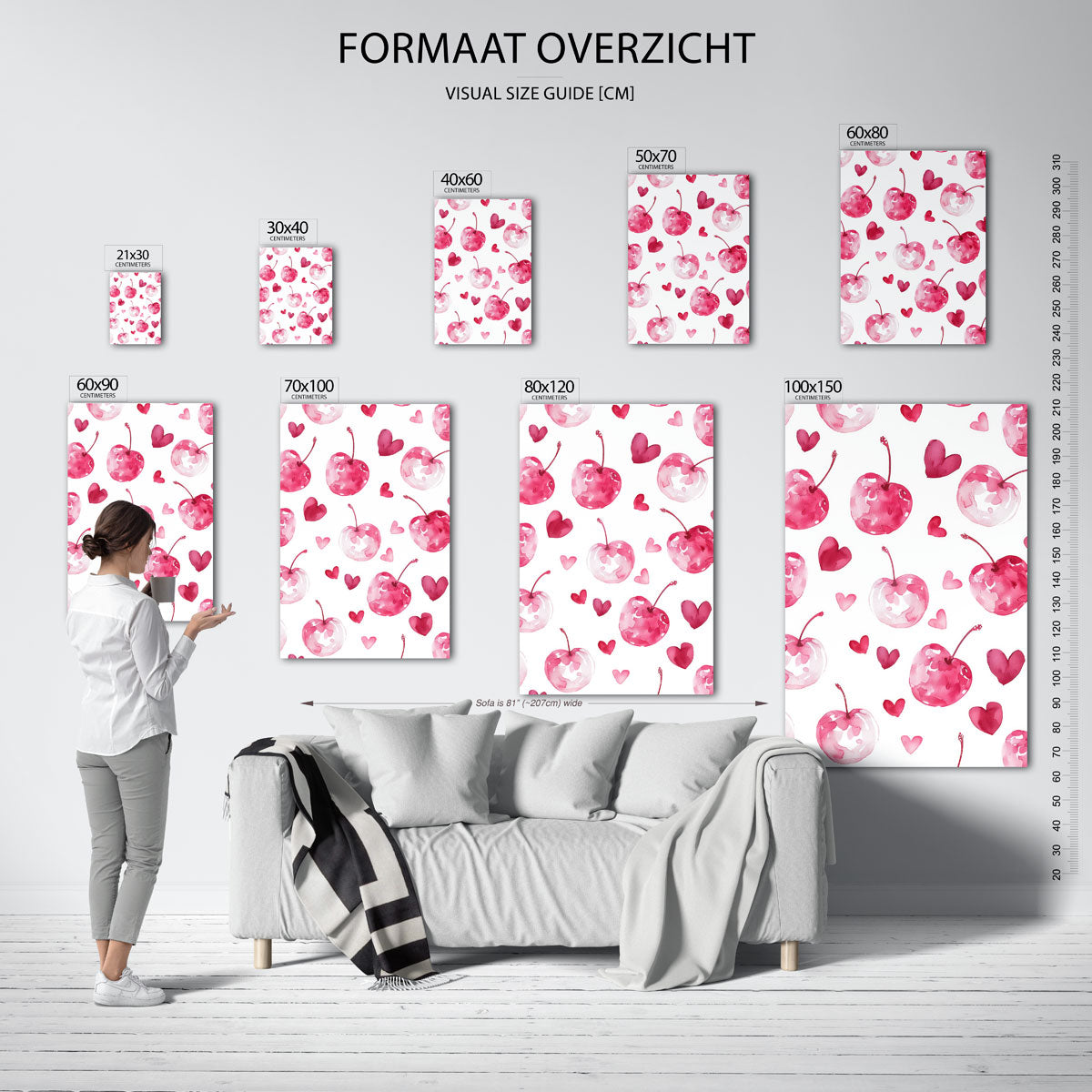 Kersen en harten Poster