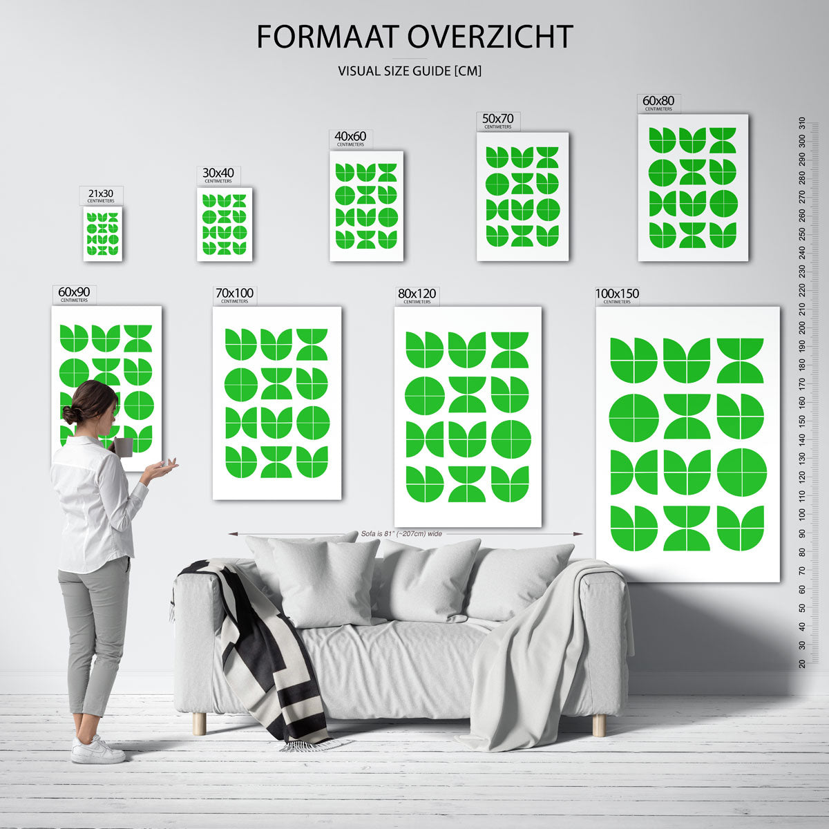 Groene vormenritme Poster