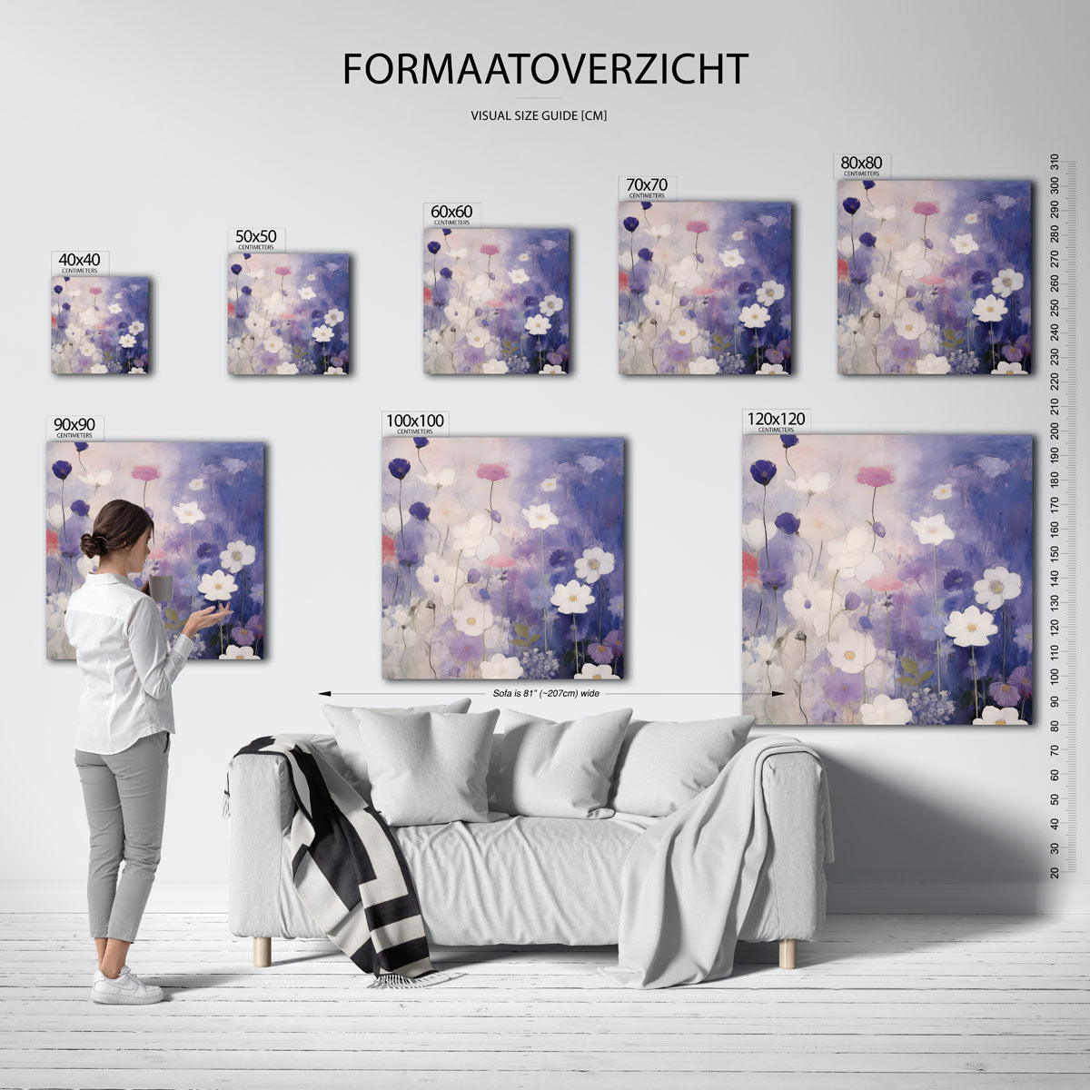Bloemen in blauw Poster