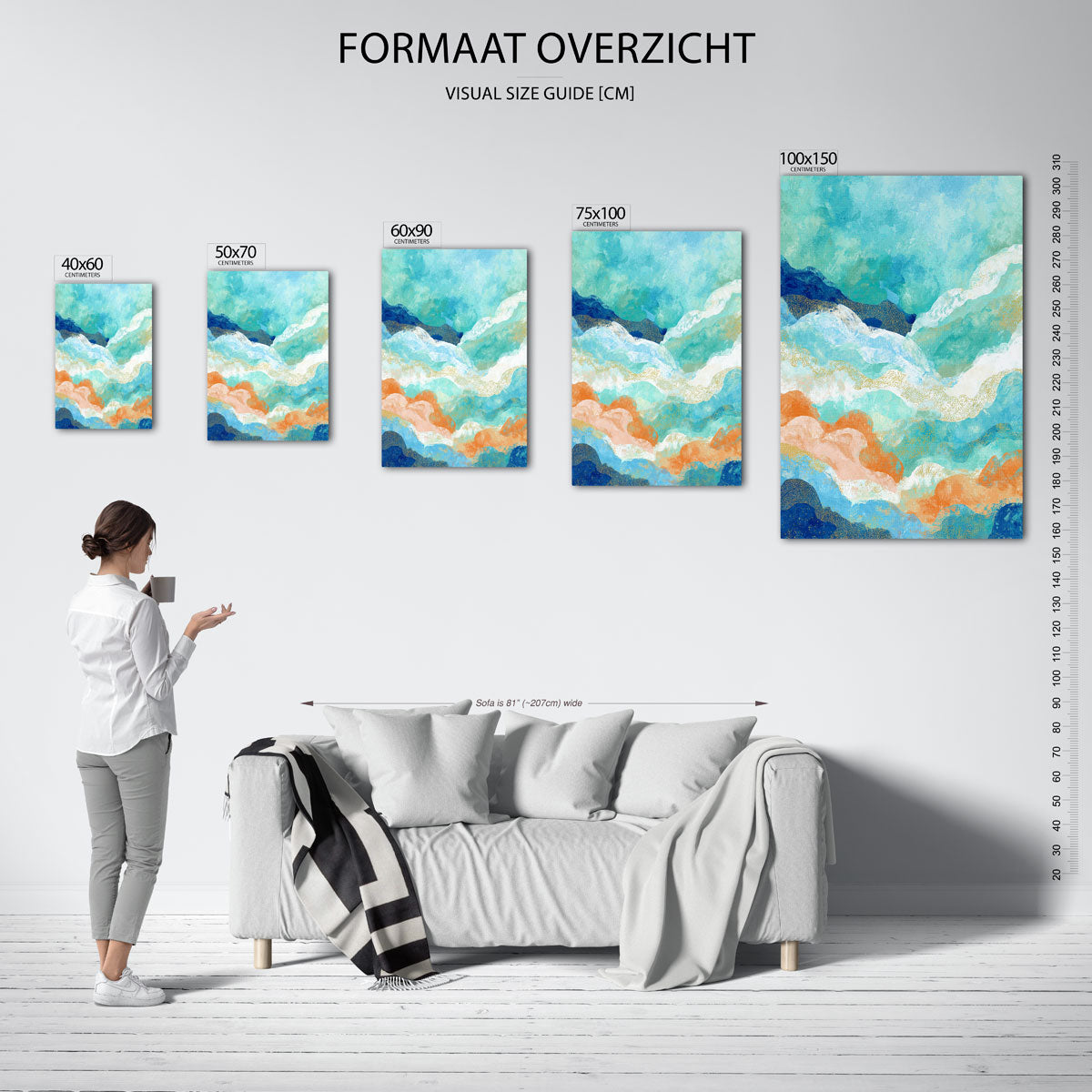 Golvende kleuren Kunstwerk